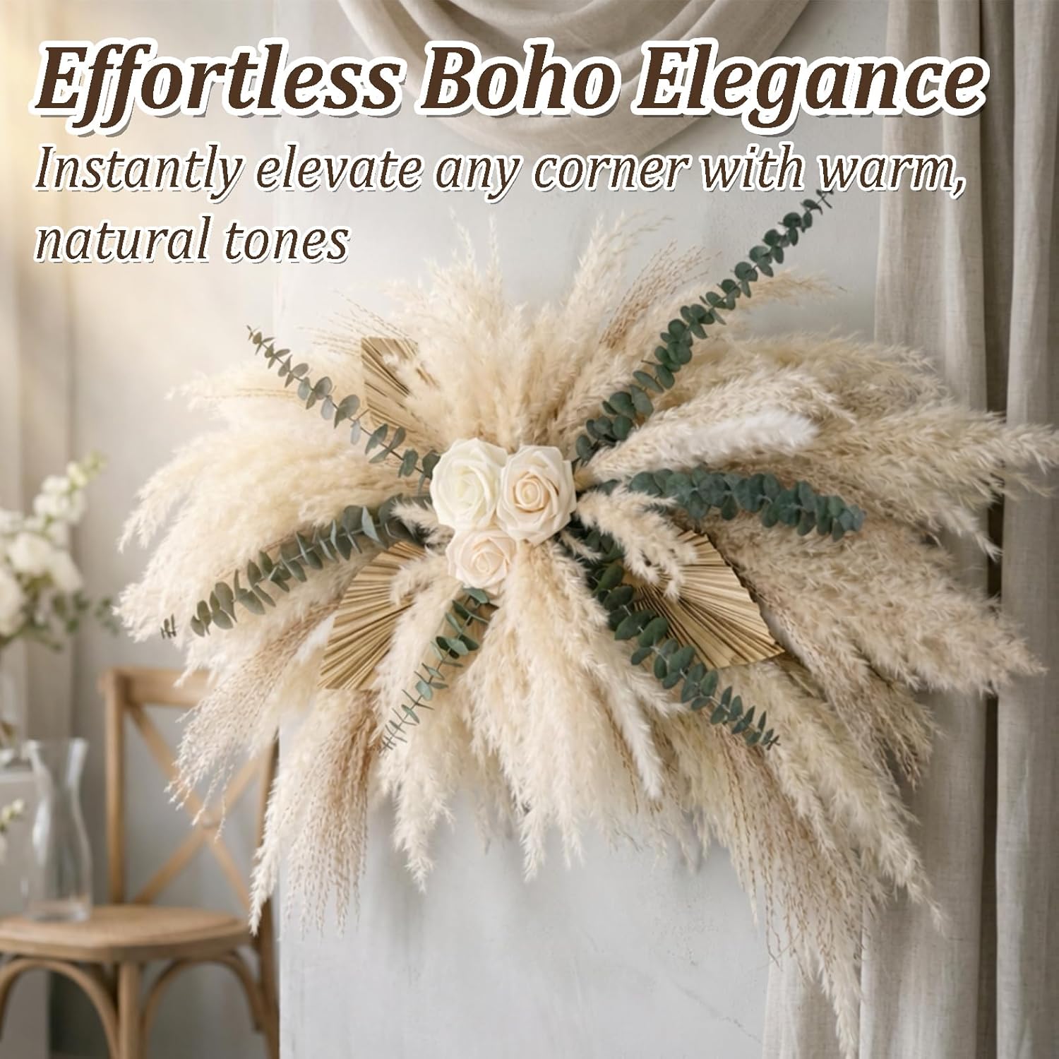 DIY Artificial Roses & Dried Boho Hanging Flowers / Natural
