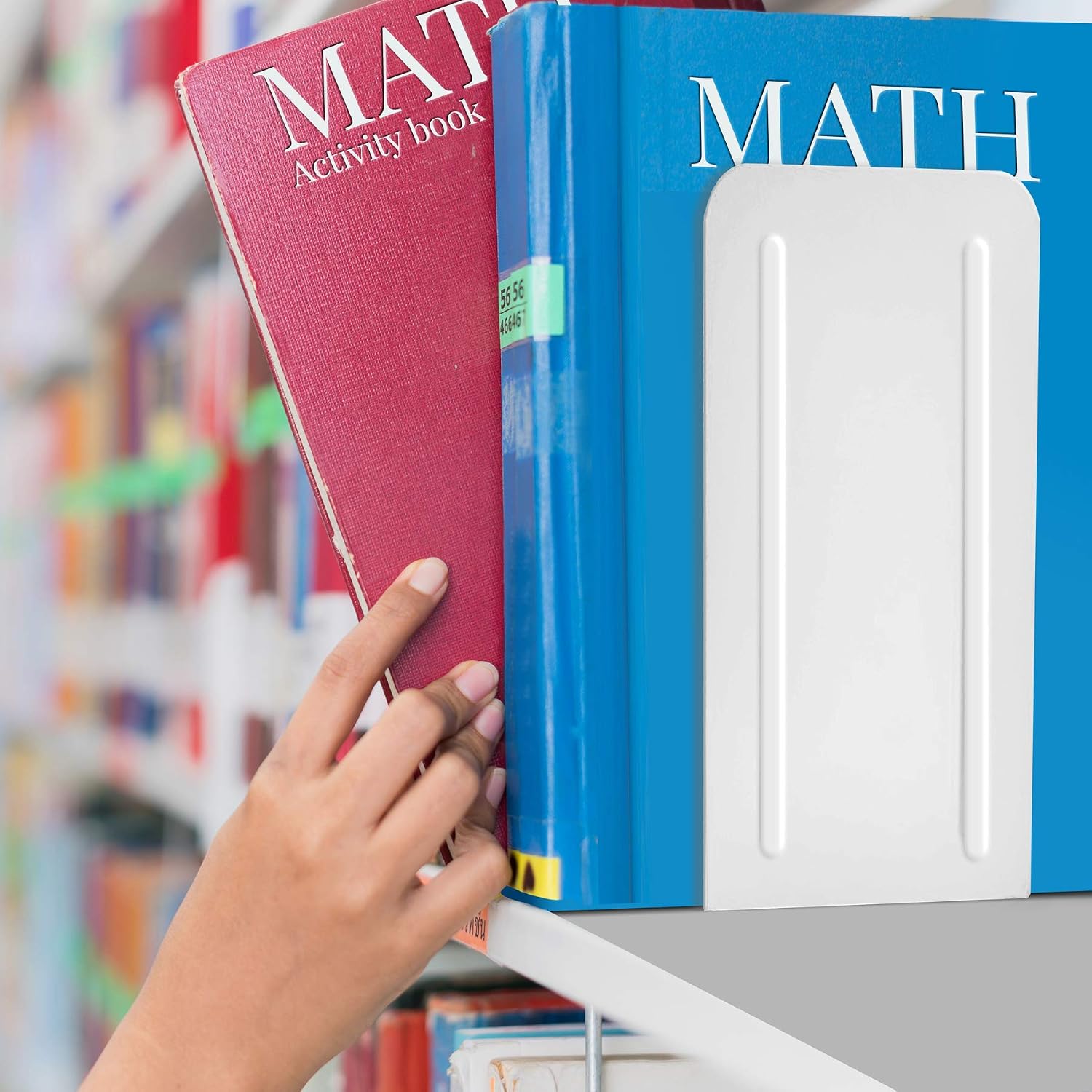 Heavy Duty Steel Metal Book Ends / White