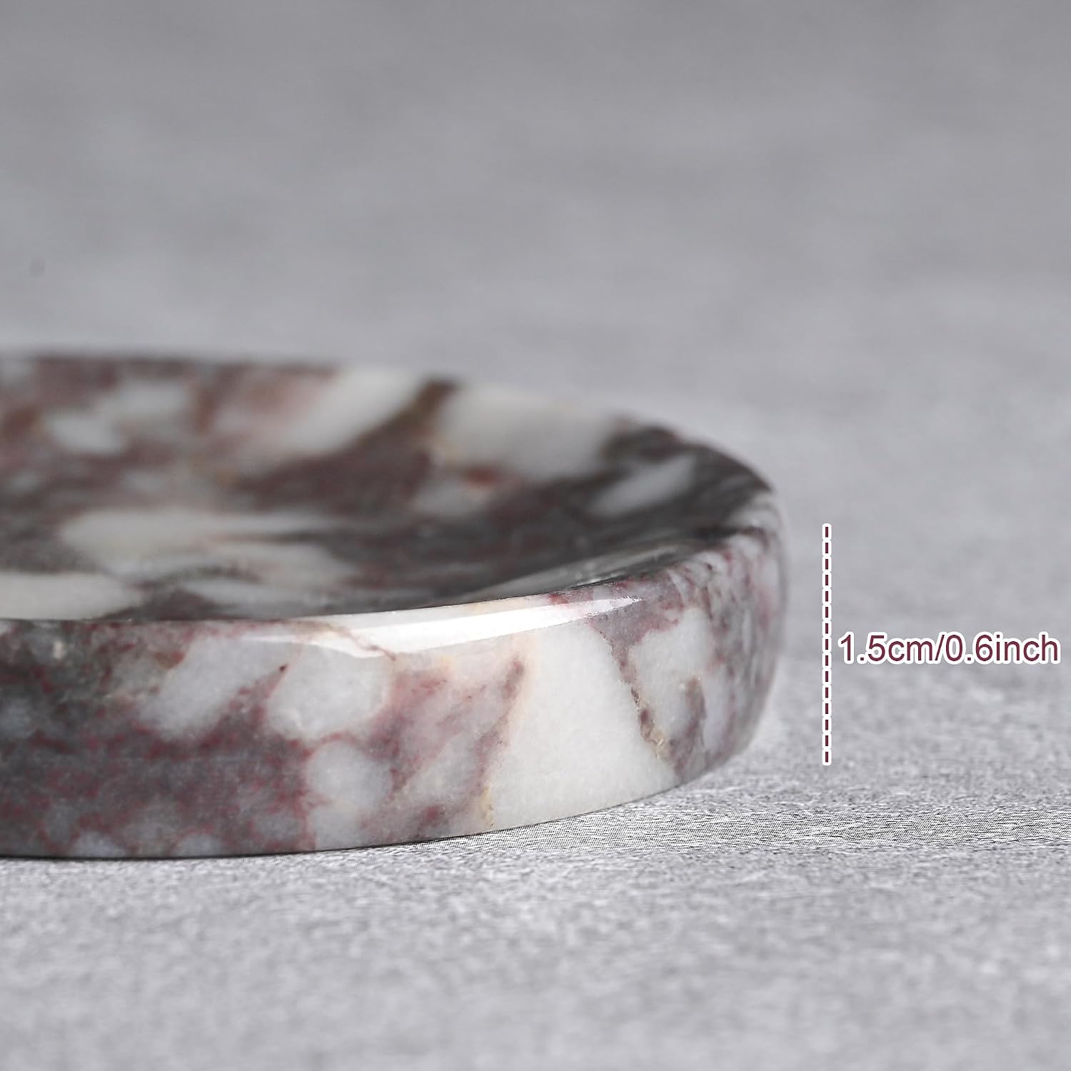 Veined Stone Trinket Tray for Rings Earrings Necklaces / Calacatta Viola / Purple