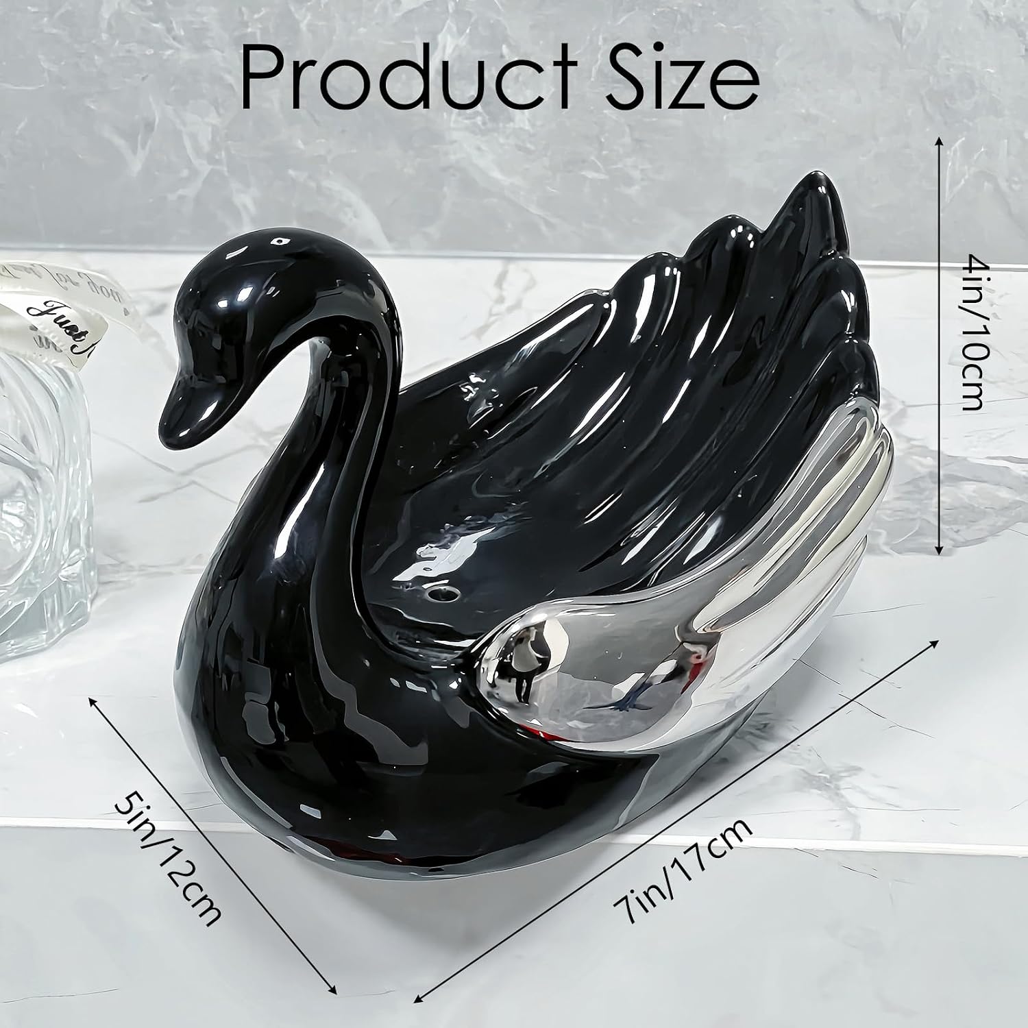 Decorative Drain Tray for Sink / Bright Black