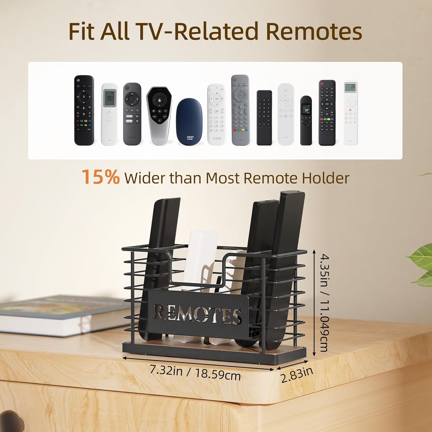 Remote Control Holder / 5 Slot-brown