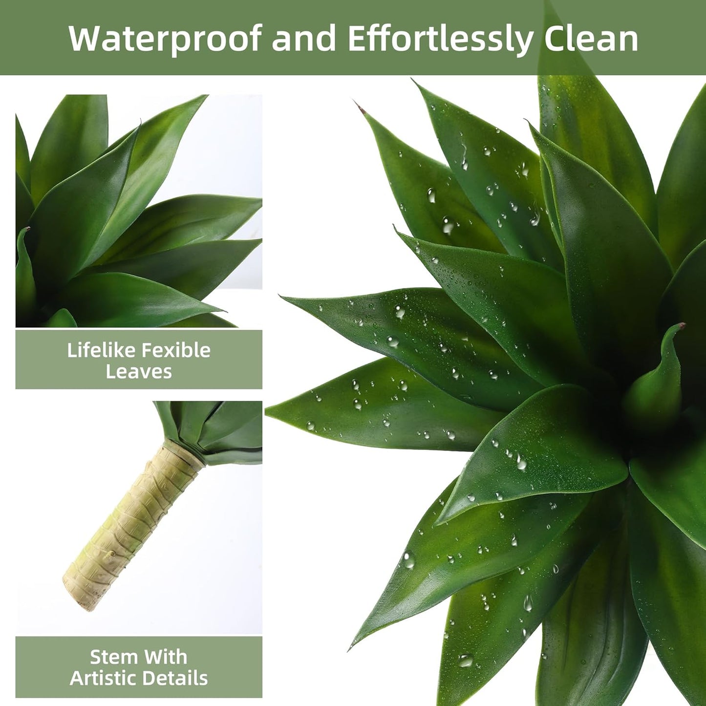 Artificial Agave Plant / Greenx2 / Medium / 18 Inch / Set of 2