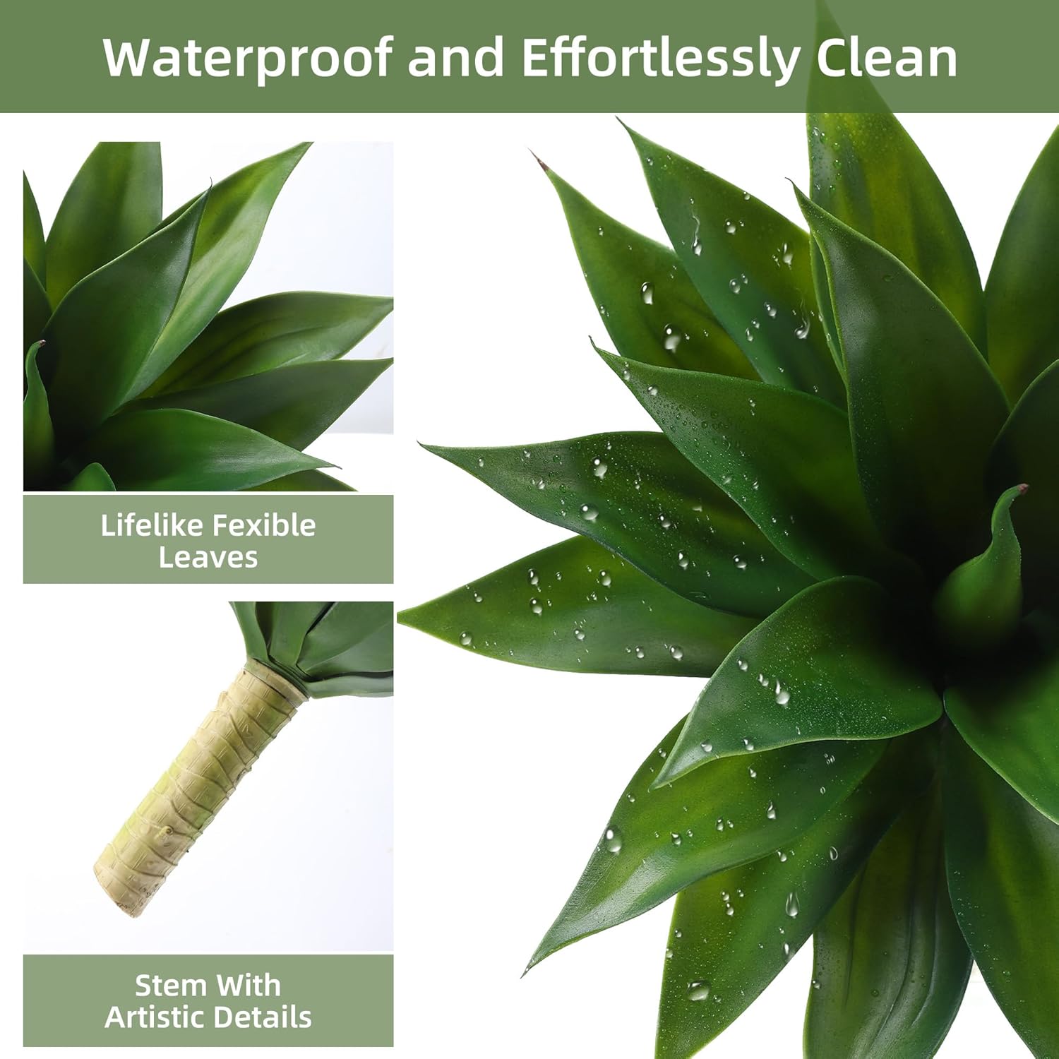Artificial Agave Plant / Greenx2 / Medium / 18 Inch / Set of 2