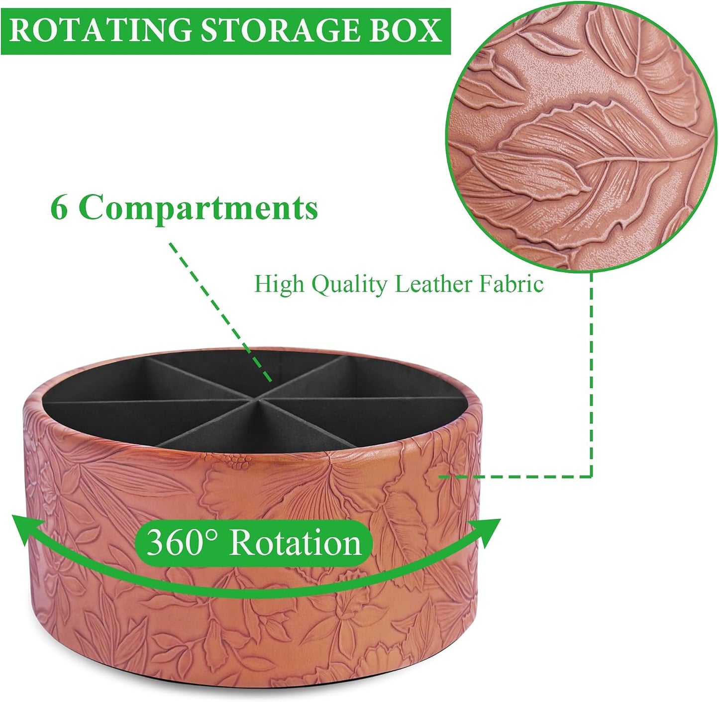 Remote Control Holder / 1-big Carved Brown / 360 Degree Rotation