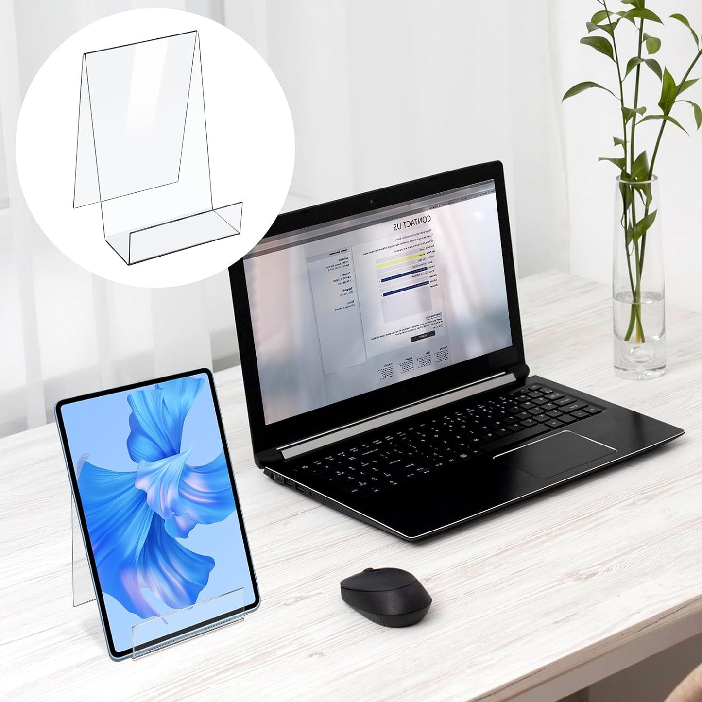 Acrylic Book Display Stand Tablet Holder Easel Holder for Displaying / Clear / 5.7 x 4 / Set of 12