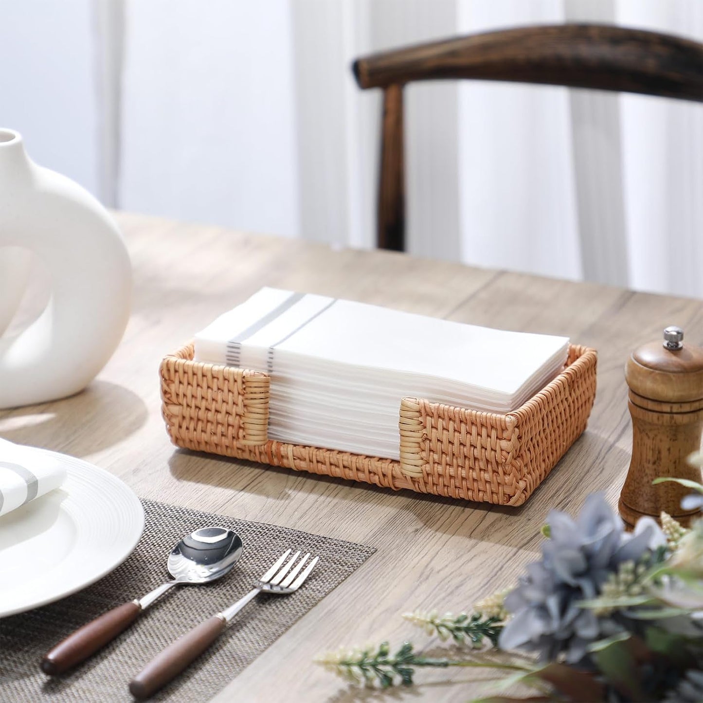 9. . 4" Wicker Napkin Tray / 5 x 6 x 2 / Set of 2