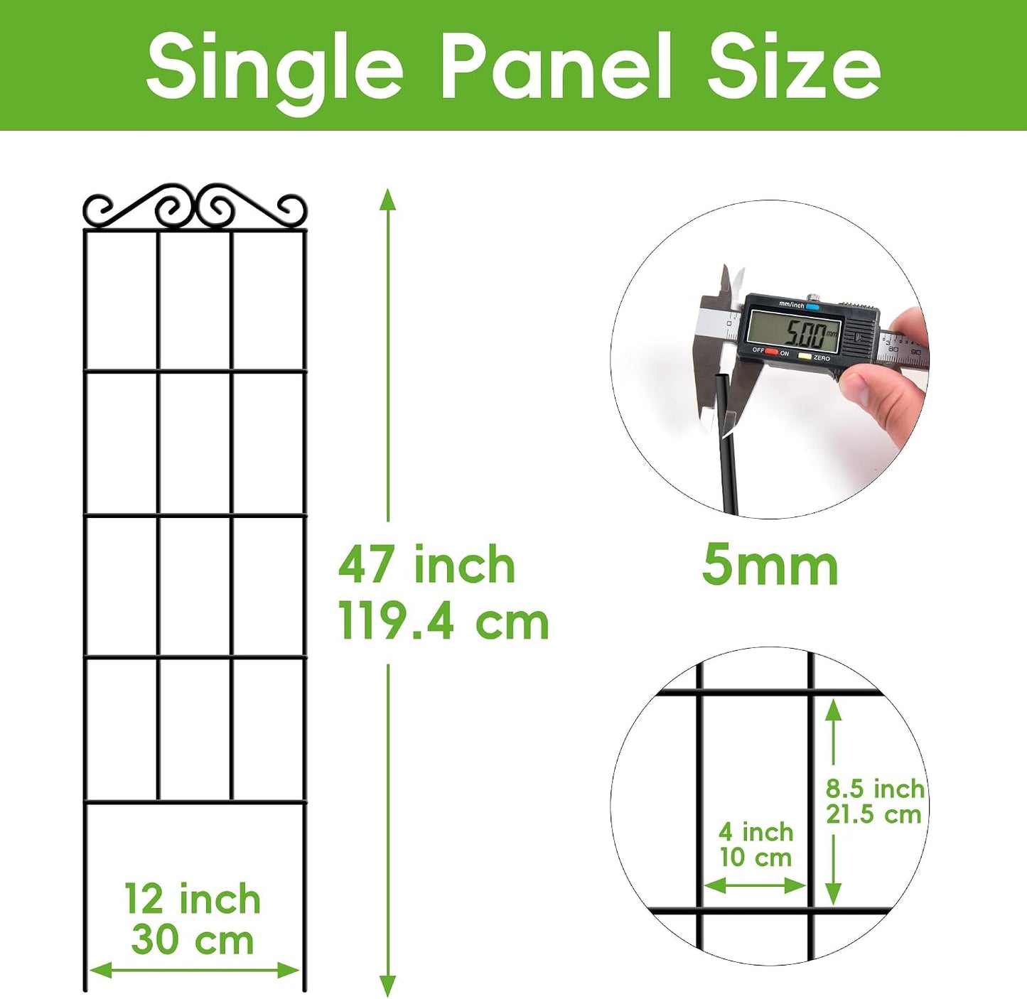 ARIFARO 4Pack 47'' Metal Garden Trellis for Climbing Plants Outdoor | Thicken Steel Trellis, For Indoor/Outdoor