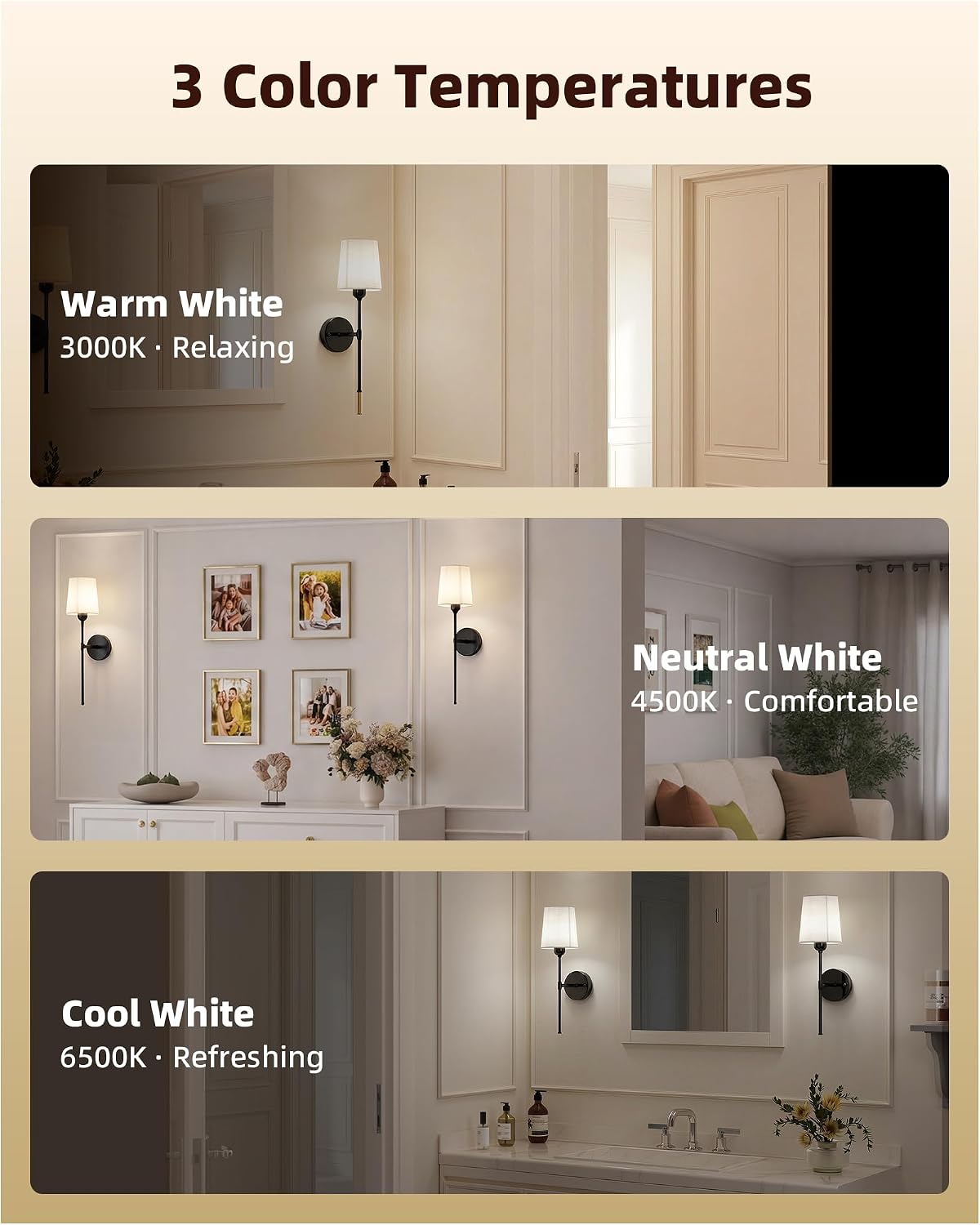 Rechargeable Wall Lights Set of 2, 7500mAh, RGB, Battery Operated Wall Sconces with Remote, Dimmable, Magnetic Bulbs