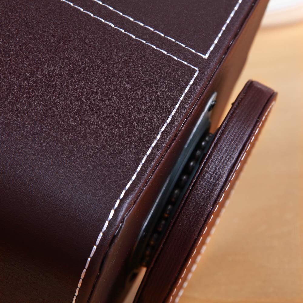 Remote Control Holder PU Leather 360 Degrees Rotatable Desktop Supply Organizer Storage / A Brown