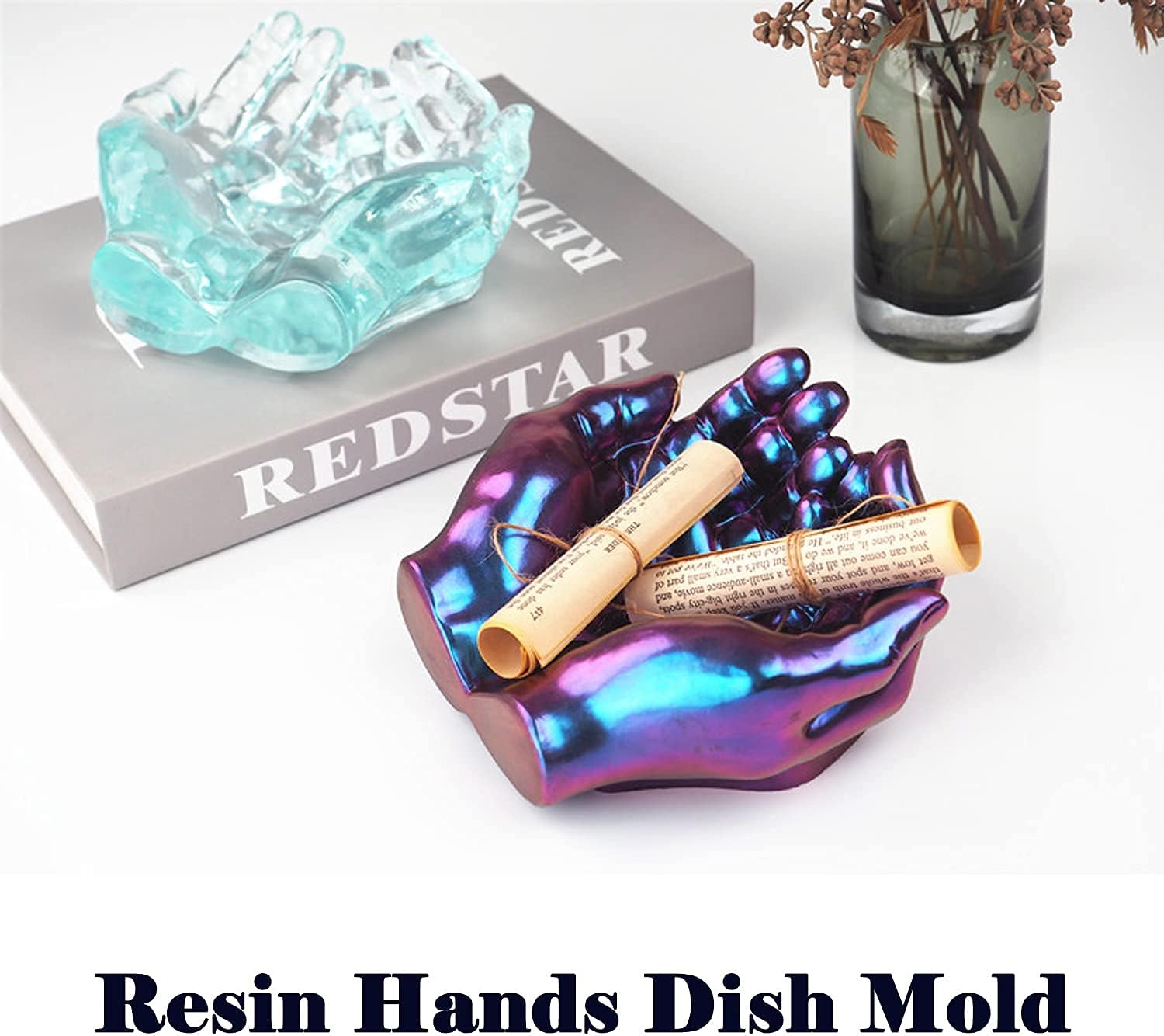 Candle Holder / Hand Shape Tray Silicone Mold for Epoxy Casting