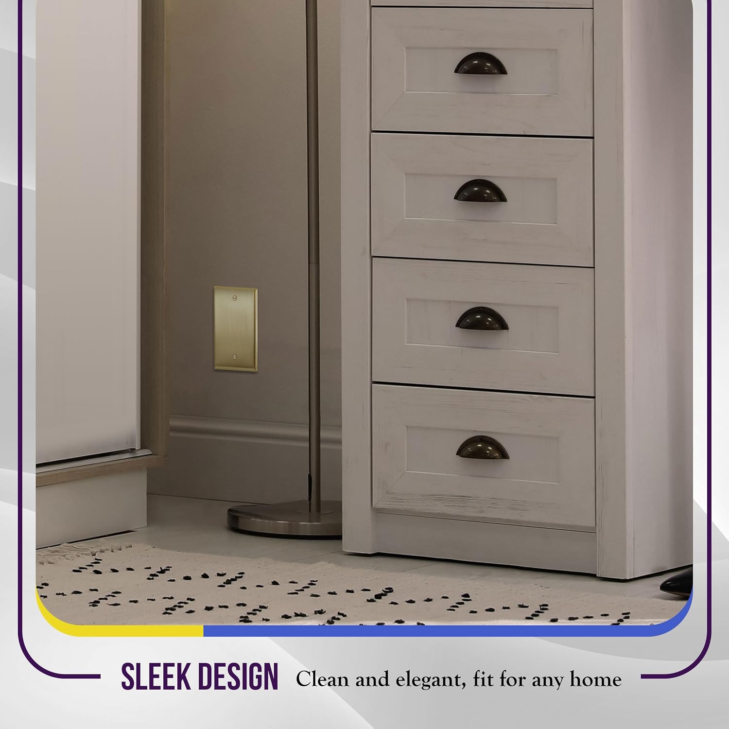ENERLITES Blank Device Metal Wall Plate, Stainless Steel 201, Corrosive Resistant, Size 1-Gang 4.50" x 2.76"
