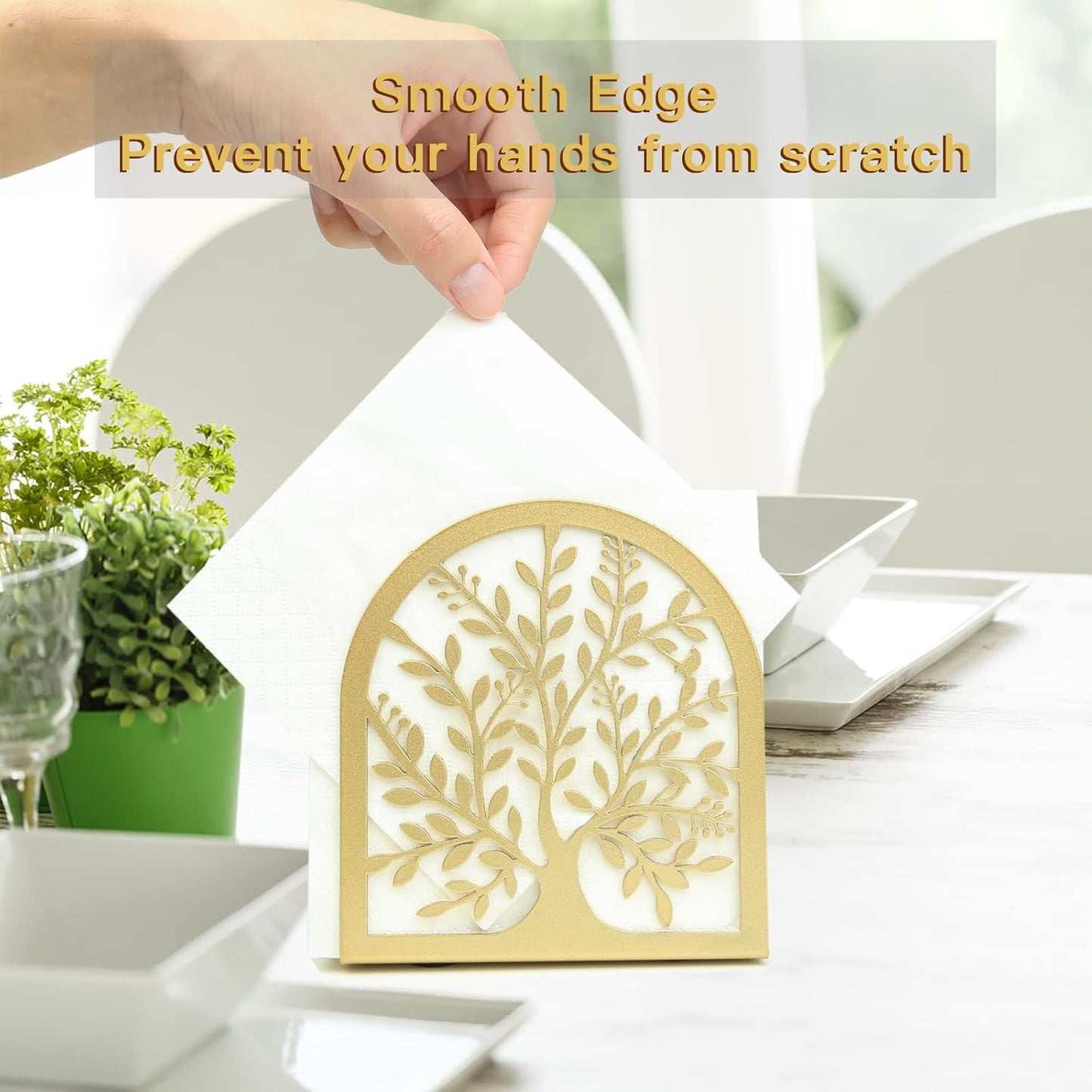 Napkin Holder / Gold Tree of Life