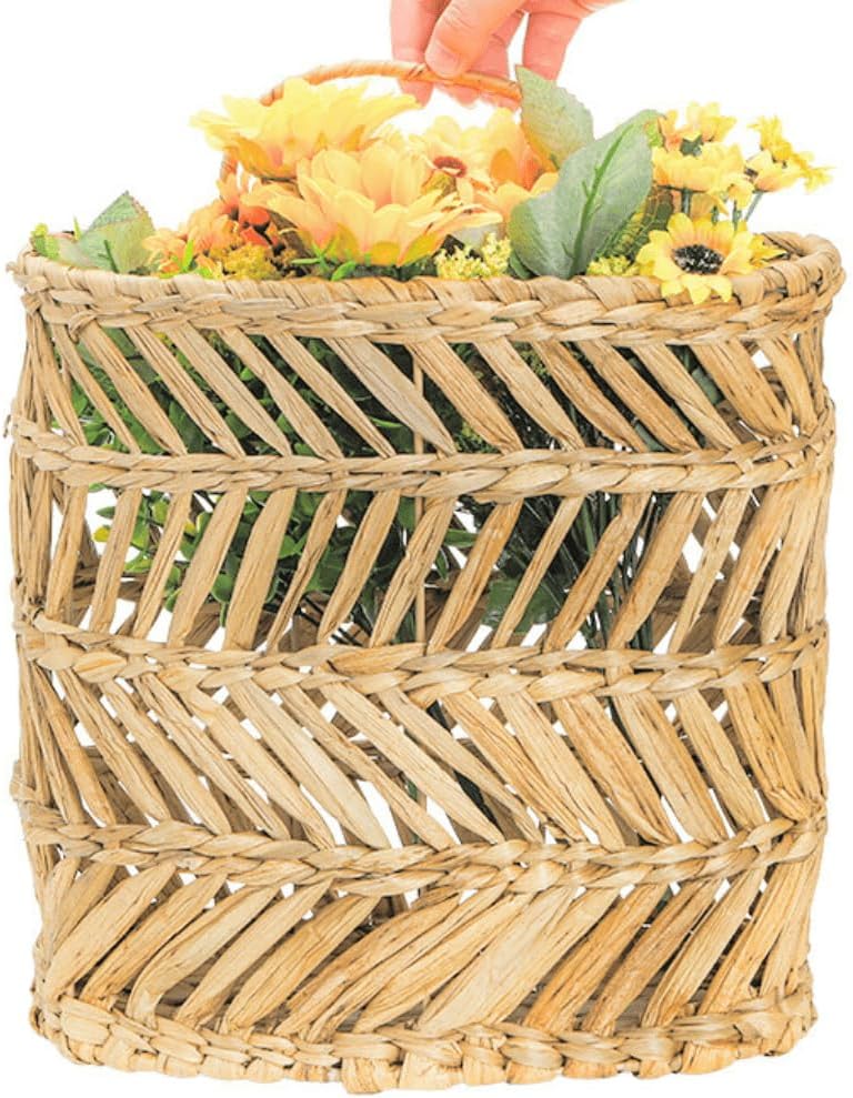 Large Woven Hanging Storage Basket / Natural / 12 x 5 x 14