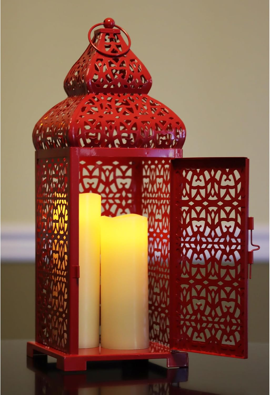 VELA LANTERNS Large Temple Moroccan Lantern Lamp Decorative Candle Holders for Ramadan Decorations, Hanging, Outdoor