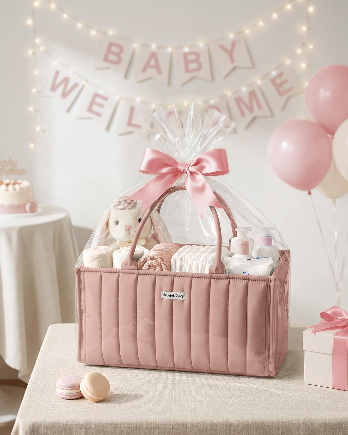 Baby Diaper Caddy Organizer / Blush Pink