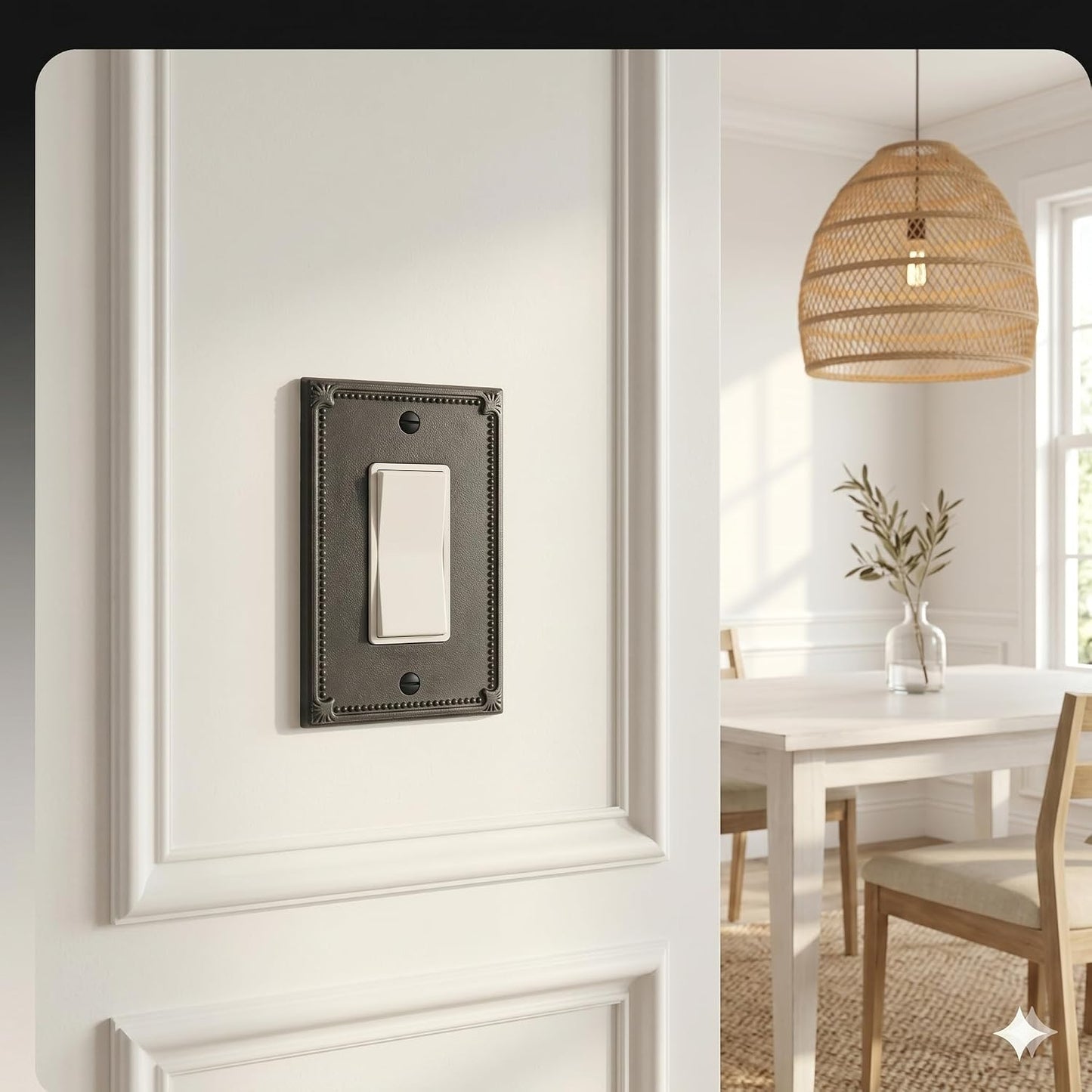 Rio Salto Rocker Light Switch Cover Plate Decorator Paddle GFCI Outlet Covers Wall Plate Electrical Socket Matte Black