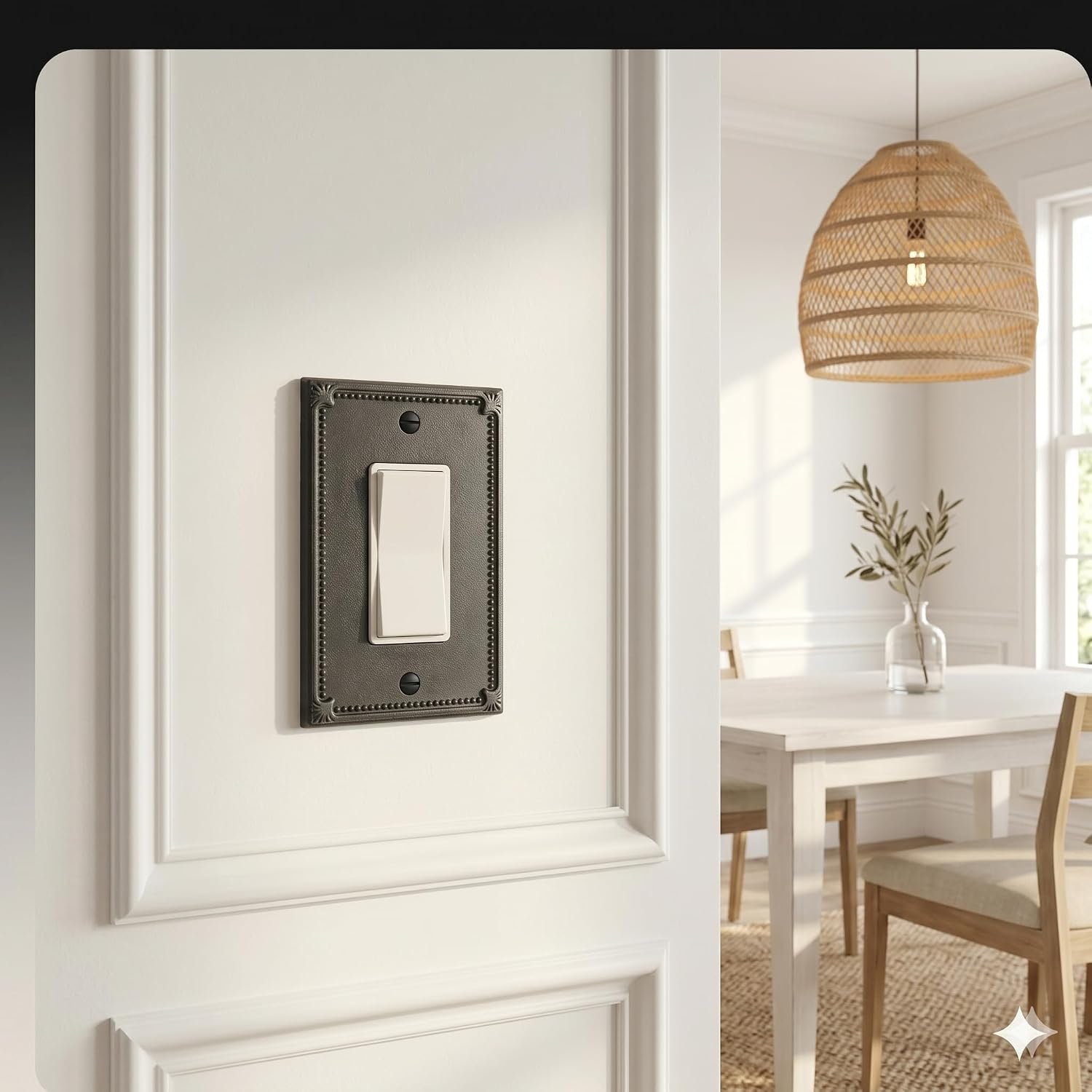 Rio Salto Rocker Light Switch Cover Plate Decorator Paddle GFCI Outlet Covers Wall Plate Electrical Socket Matte Black