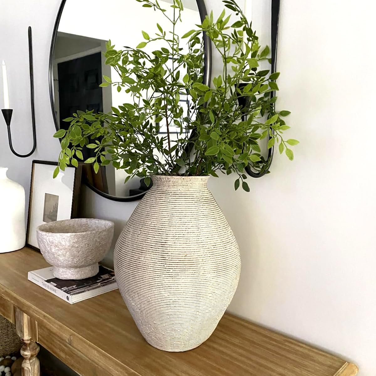 Stems Faux Branches for Vase Nandina Greenery Artificial Stems for Vase Leaf / 43.3 Inch / Set of 2