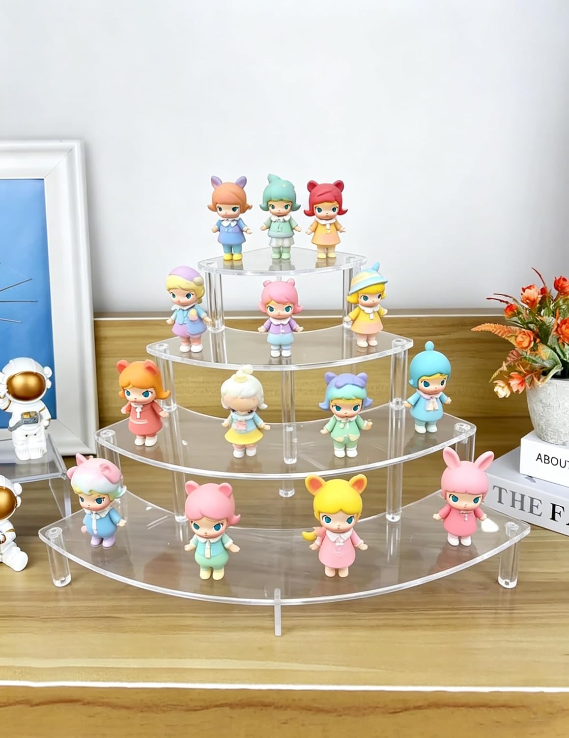 4 Tier Desktop Display Stand for Mini Figurines / Clear