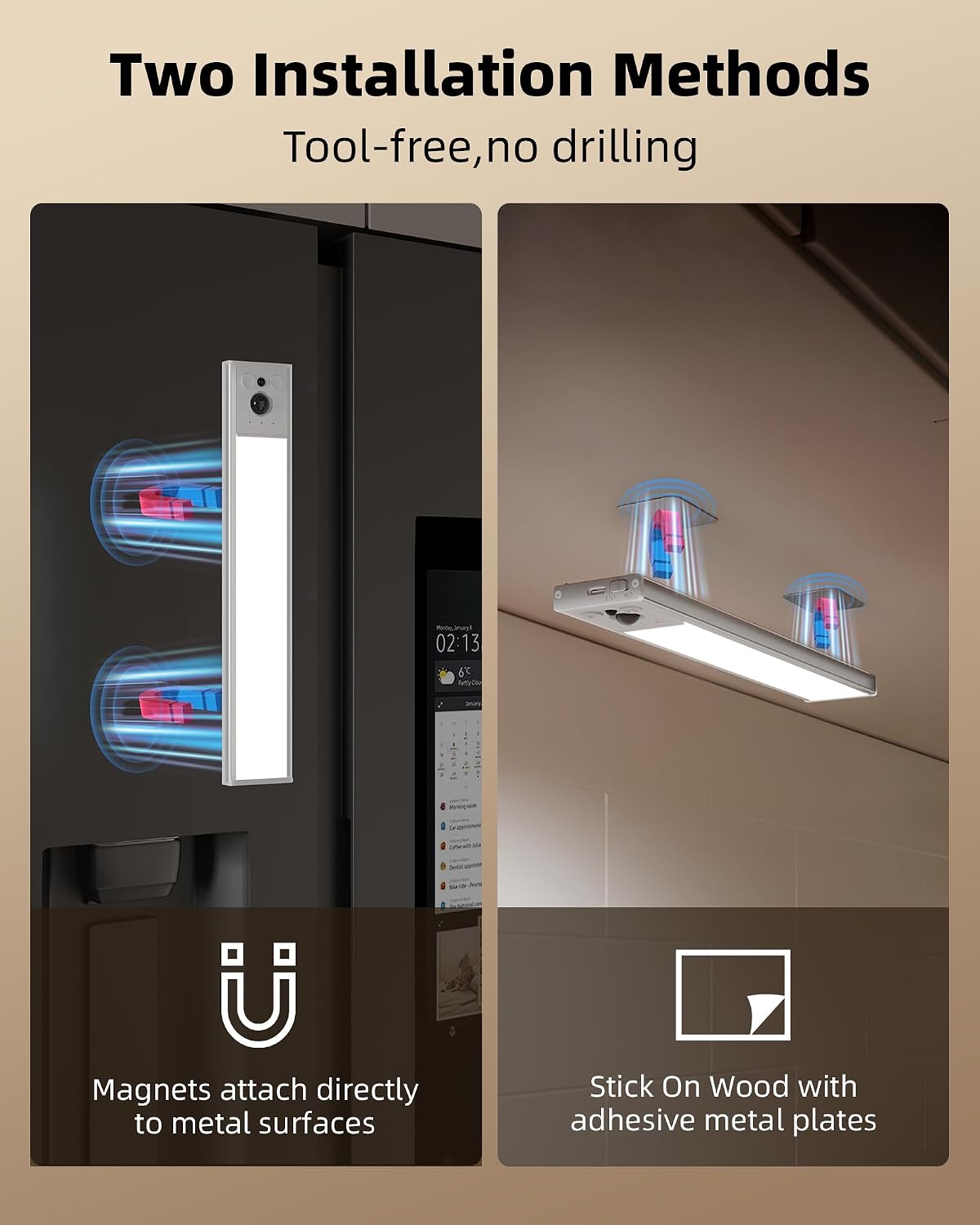 EZVALO 3-Pack 10inch Under Cabinet Lighting with Remote, 2400mAh Rechargeable Motion Sensor Lights, Magnetic Dimmable