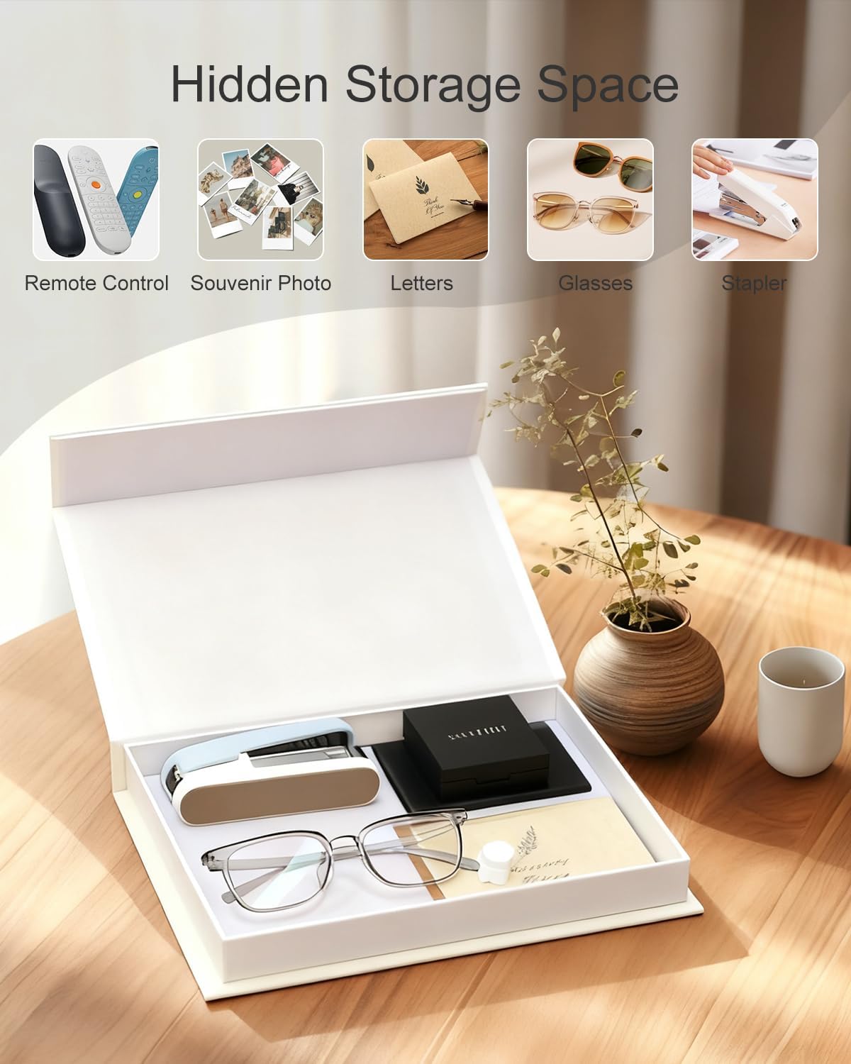 2 Linen Faux/Fake Books / Khaki + White