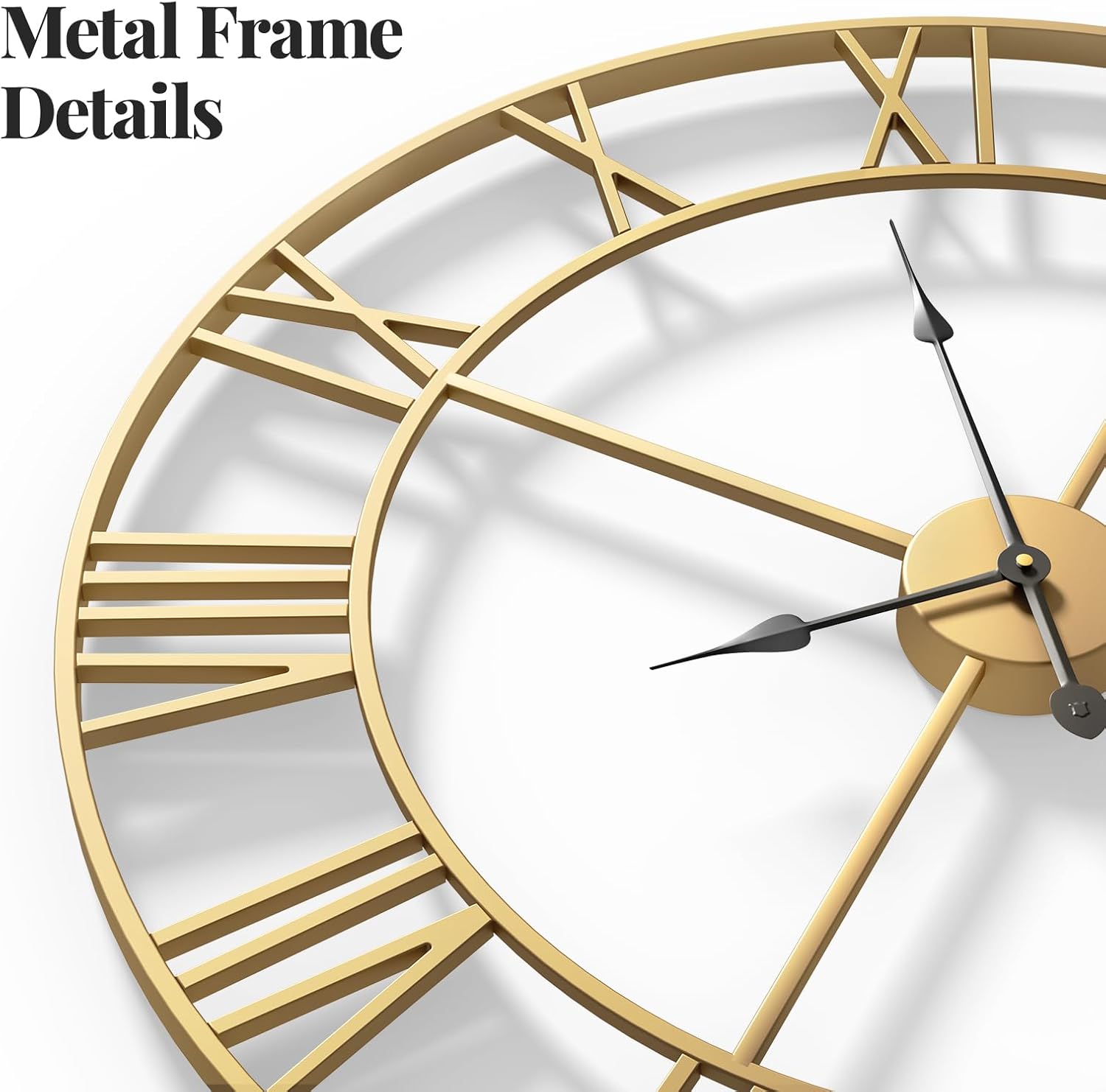 Cuspin Large Gold Wall Clock 30 Inch Decorative Wall Clocks for Living Room | Battery operated, Silent non ticking