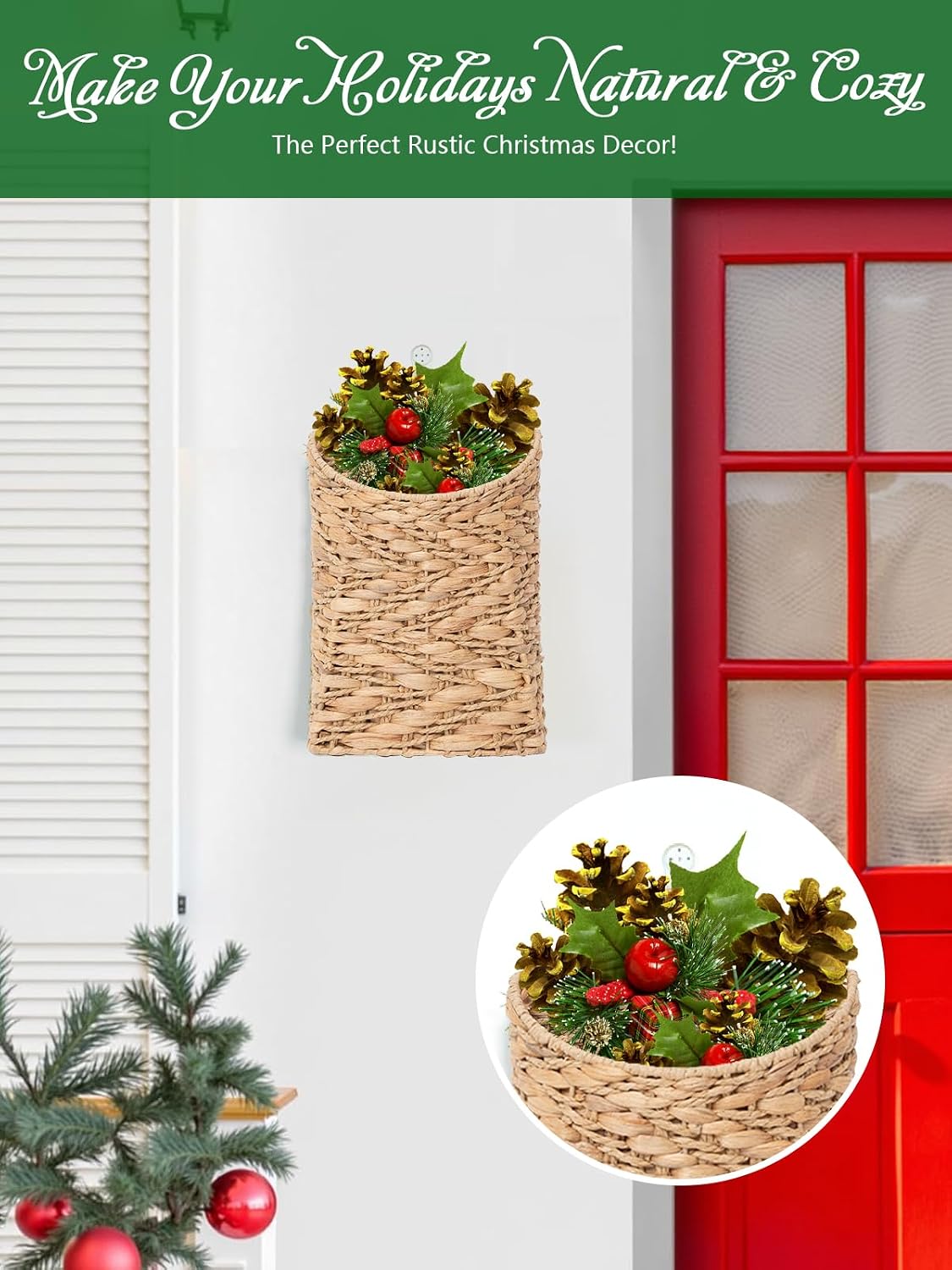 Water Hyacinth Basket for Boho Farmhouse Decor / Bohemian / Natural