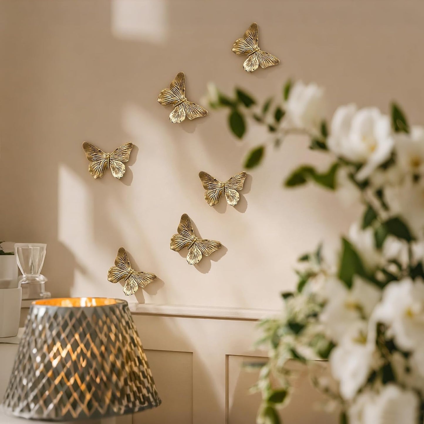 3D Butterfly Wall Decor Set / Copper / Set of 6