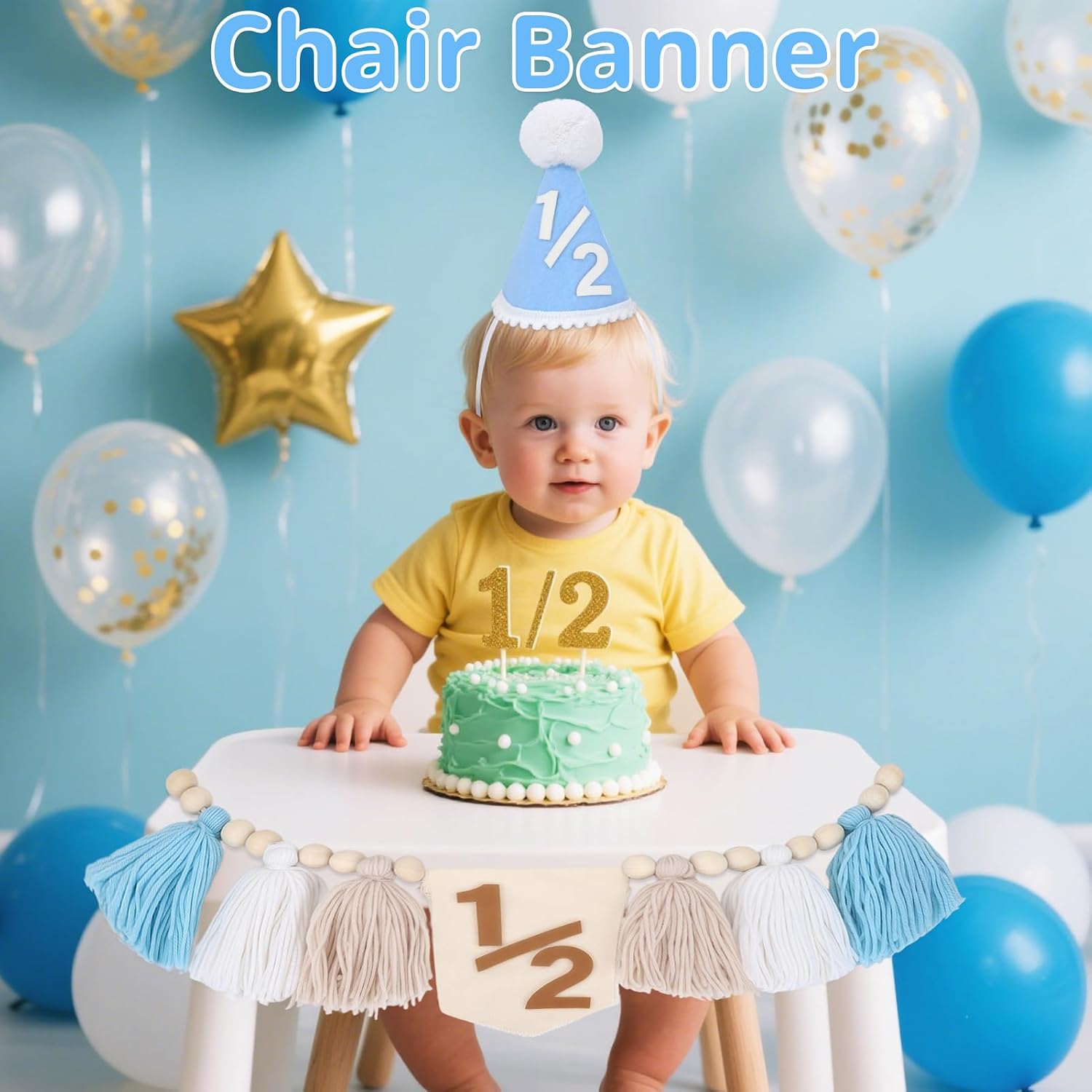 1/2 High Chair Banner / Blue