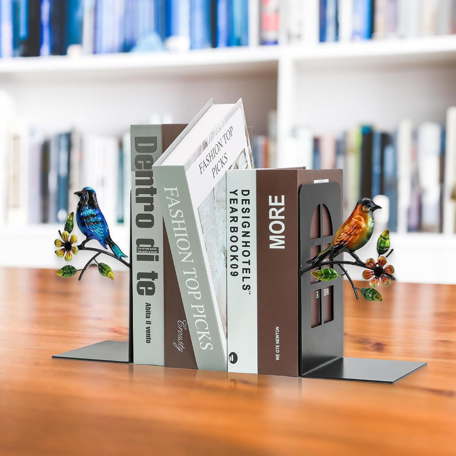 Metal Bookends / Book / Birds Bookend