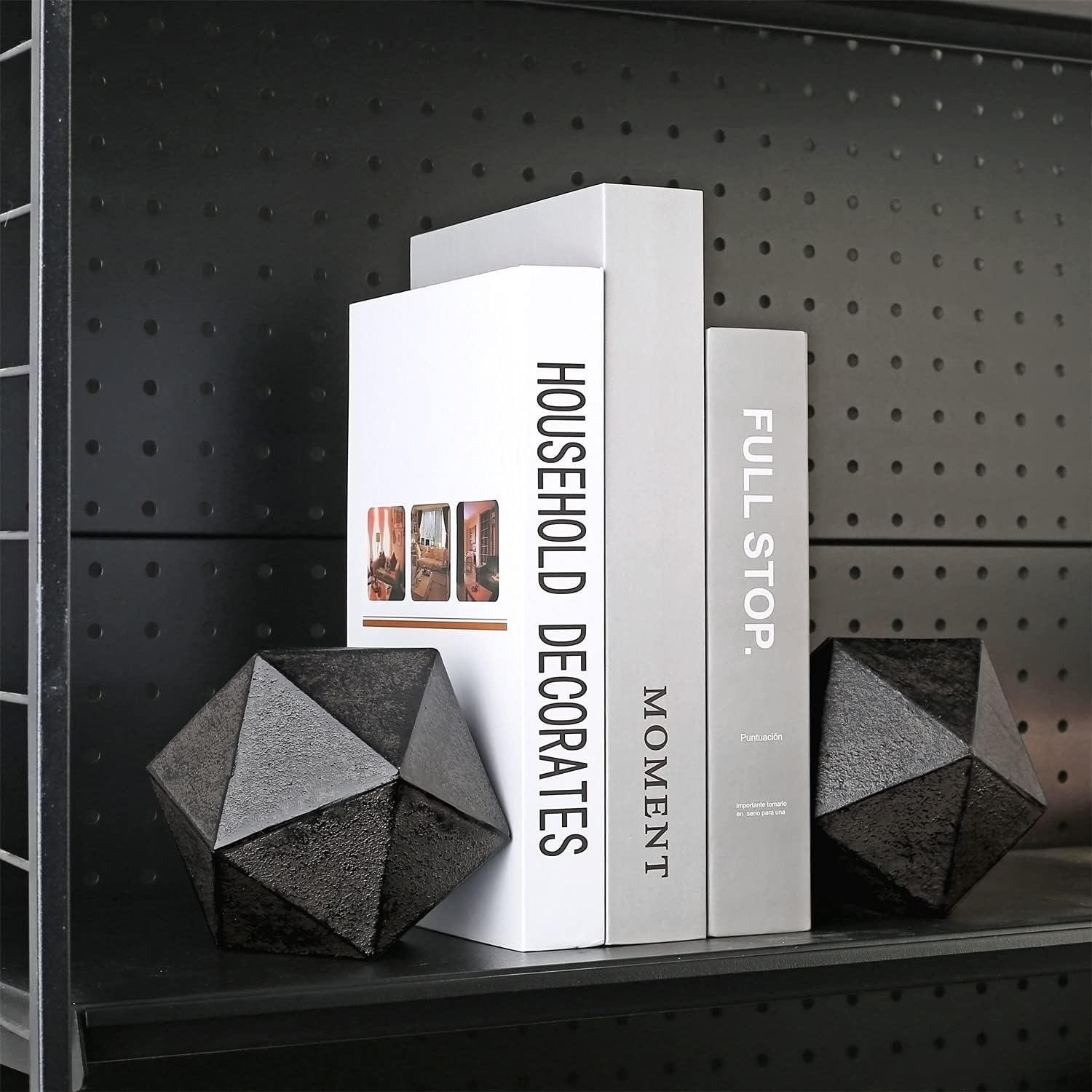 Modern Cast Iron Bookends / Black