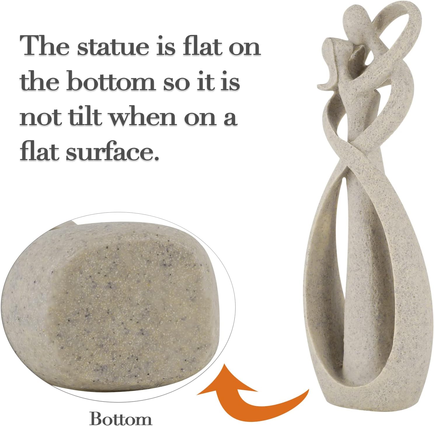 Kissing Lovers Statue Abstract Sculpture Resin Statues / Sandstone / Small