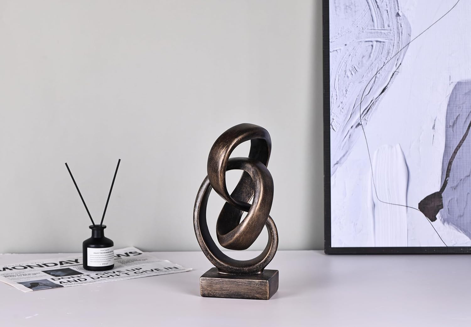 Modern Abstract Knot Sculpture / Bronze