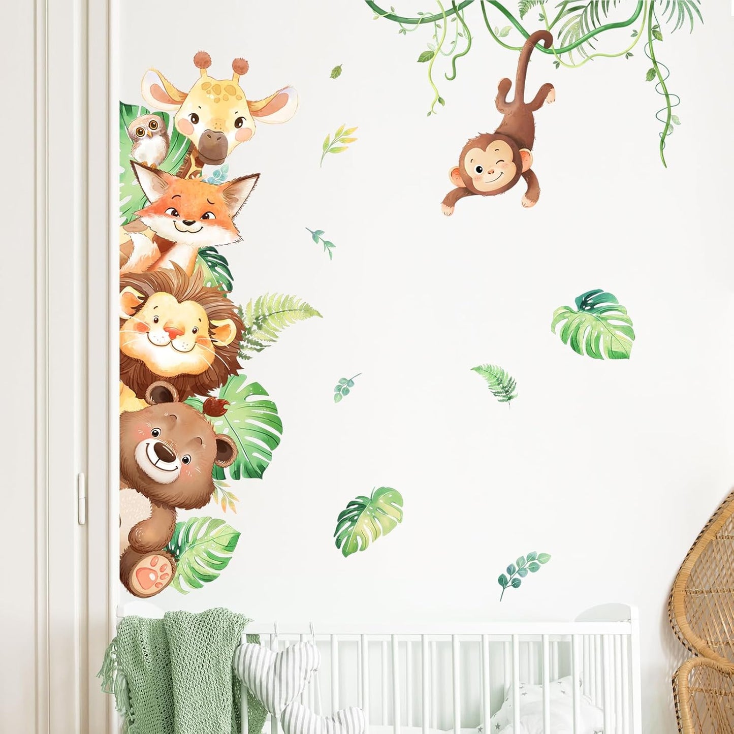 Jungle Animals Wall Stickers Cartoon Safari Animal Wall Decals Fox Bear / Vertical-6 Forest Animals