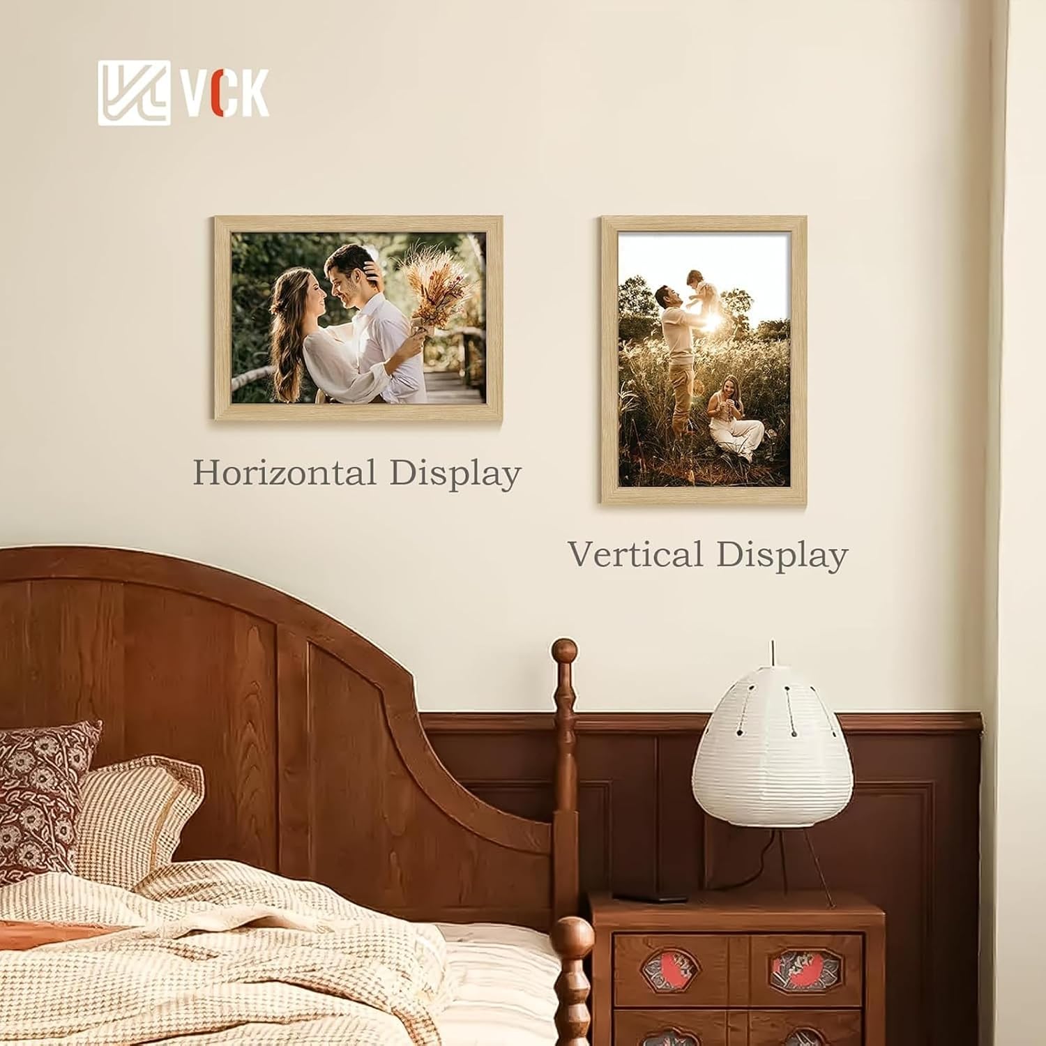 VCK 13x19 Picture Frame Oak 4 Pack, Wide Thick Wood Border, for Prints | Exclusive Woodgrain, Wall Hanging, HD
