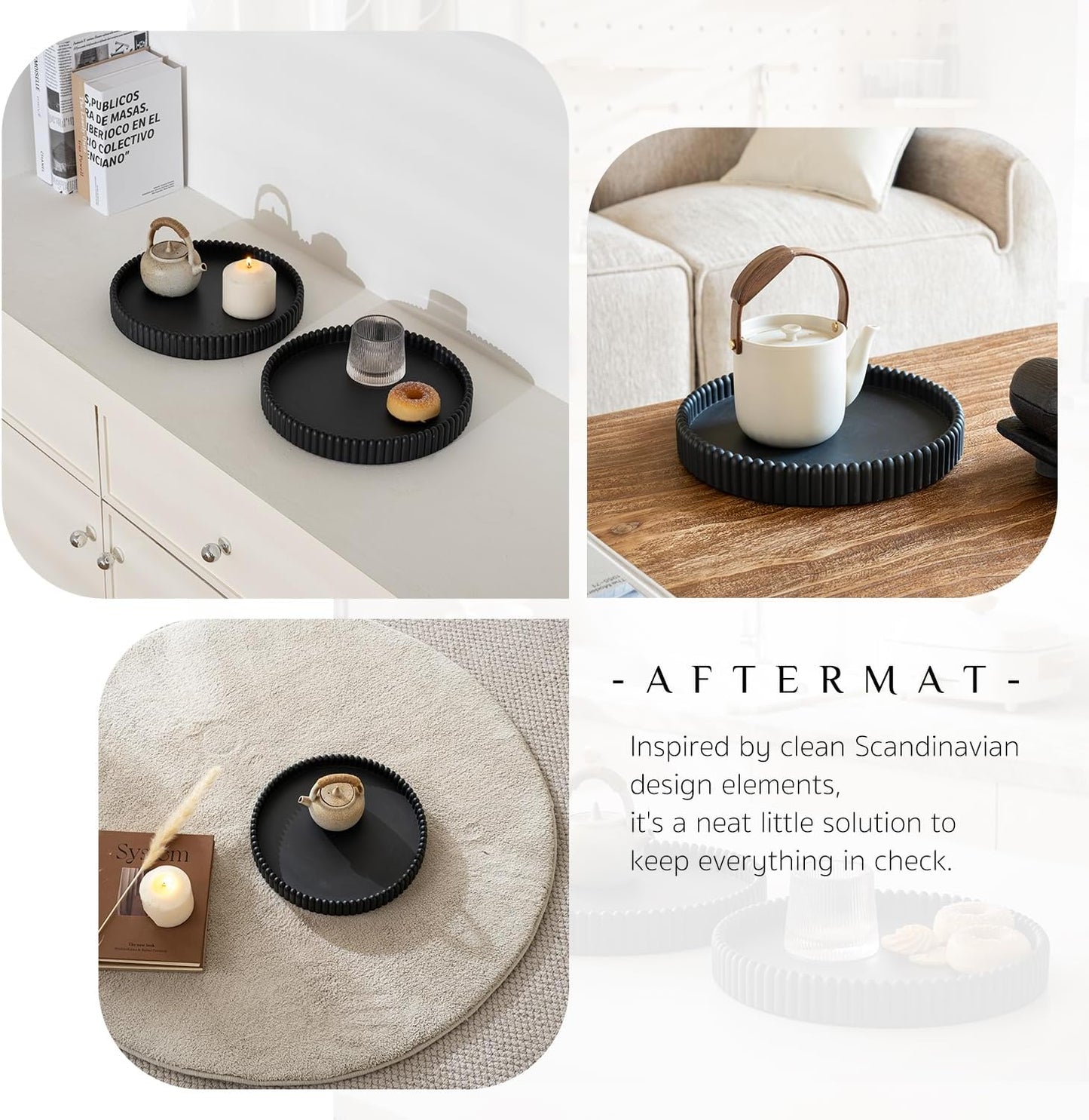 Coffee Table Tray / Black / Set of 11