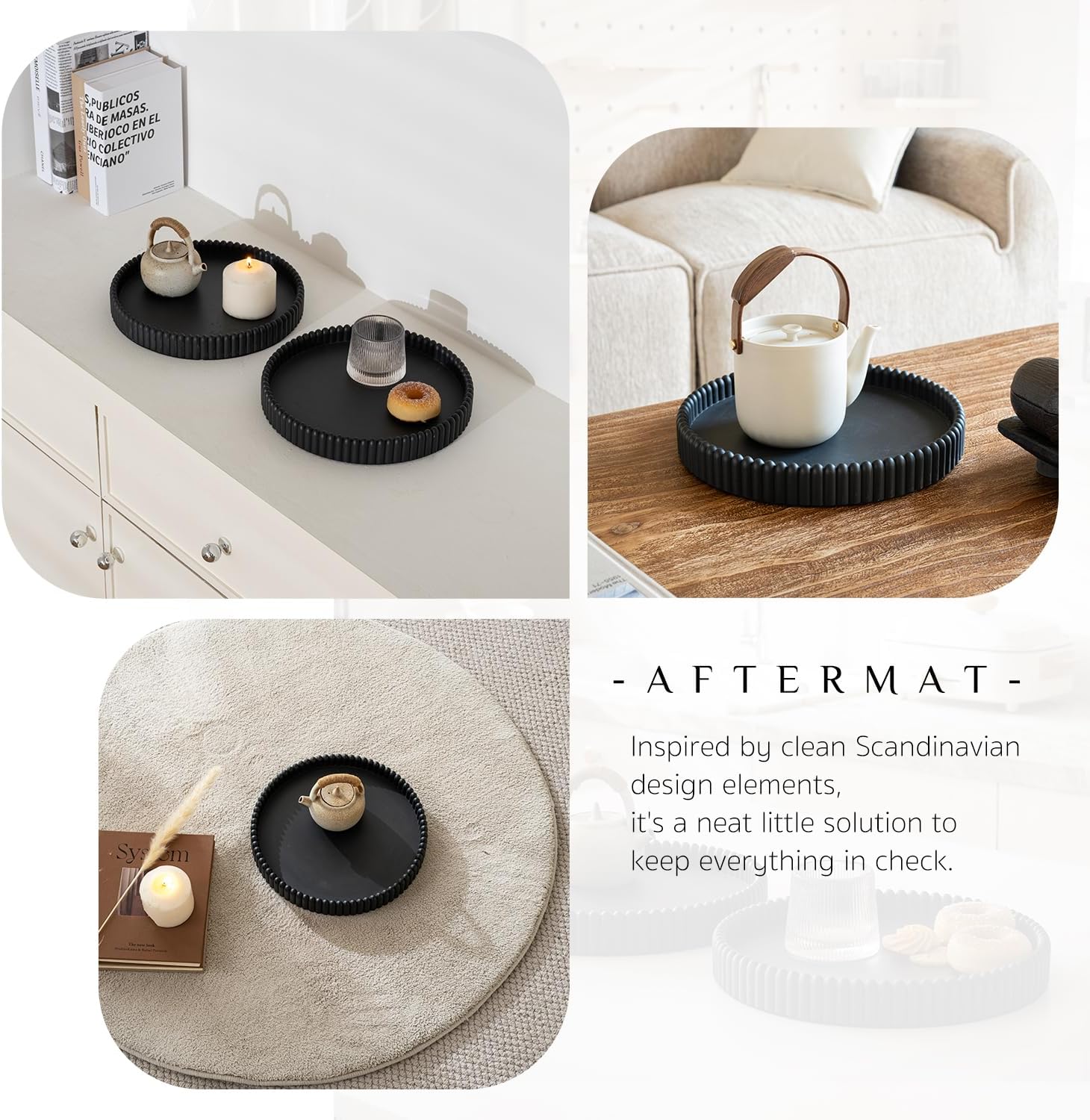 Coffee Table Tray / Black / Set of 11