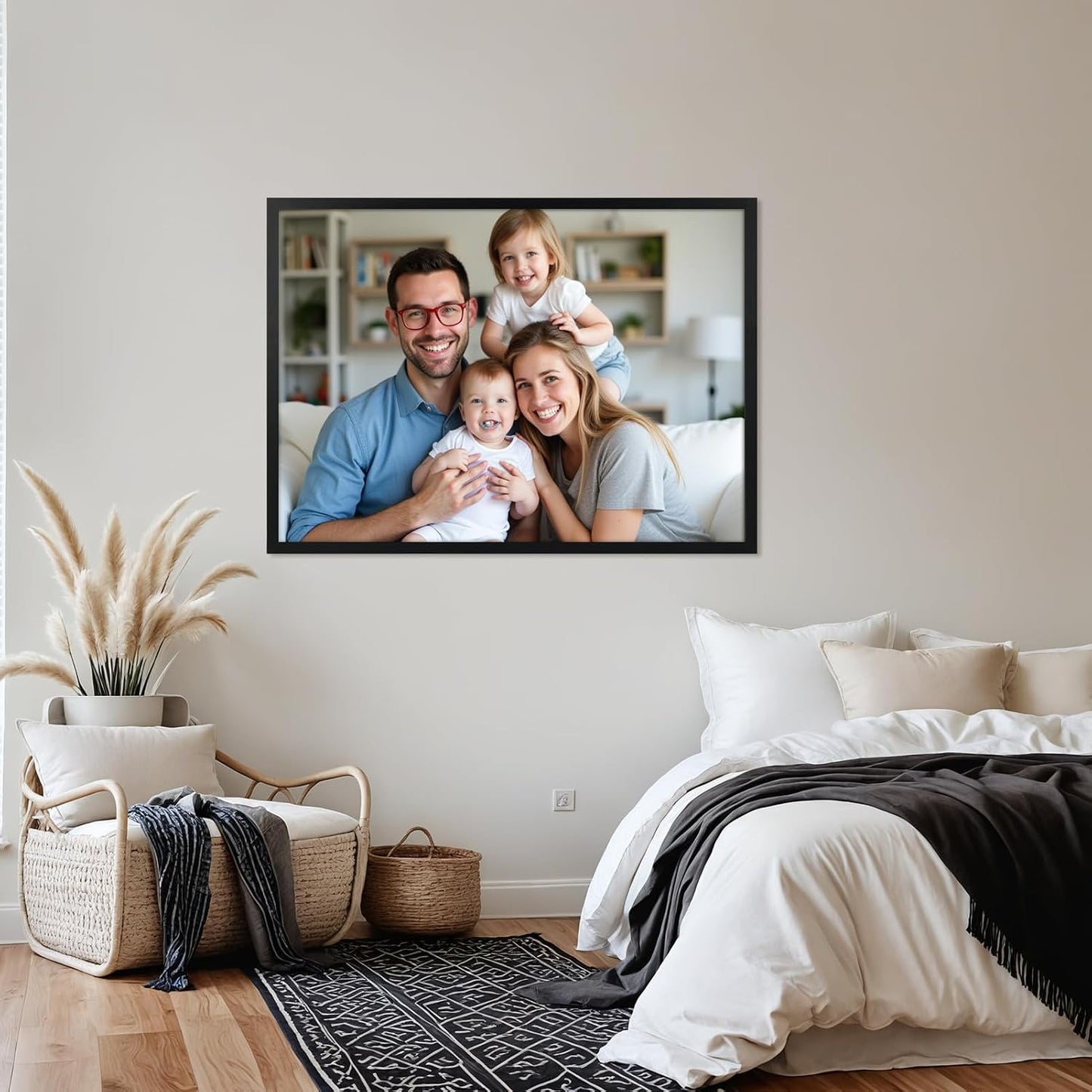 Giftgarden 19.7x27.6 Puzzle Frame Black, 50x70cm Picture Frame for 1000 Pieces Puzzles Wall Display, Single