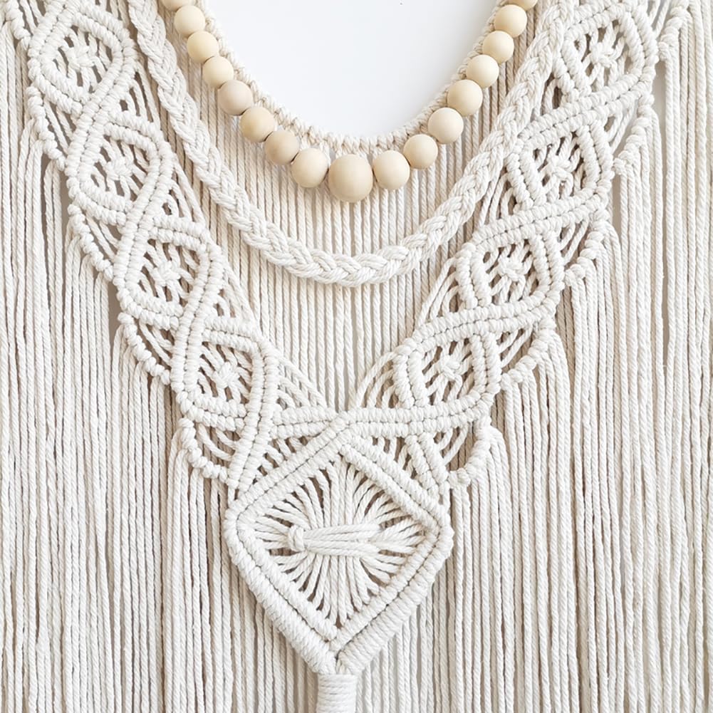Macrame Wall Hanging Large- Boho Wall Decor- large wall art- Wall Decor Living Room / Wooden Bead