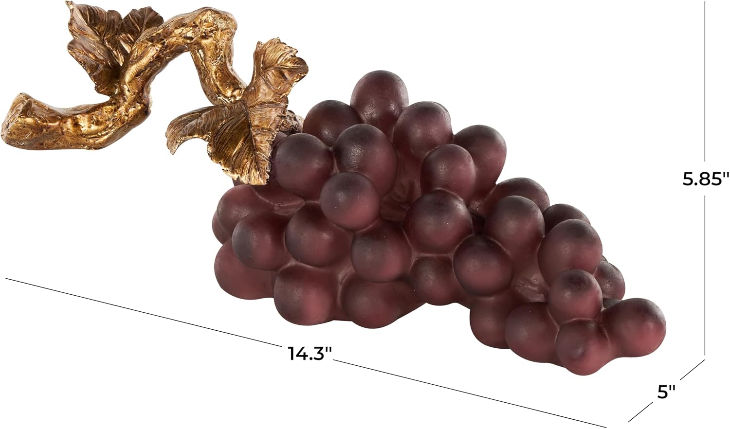 Accent Figurine / Polystone Fruit Decorative Sculpture Grape Home Decor Statue / Gold / 14 x 5 x 6
