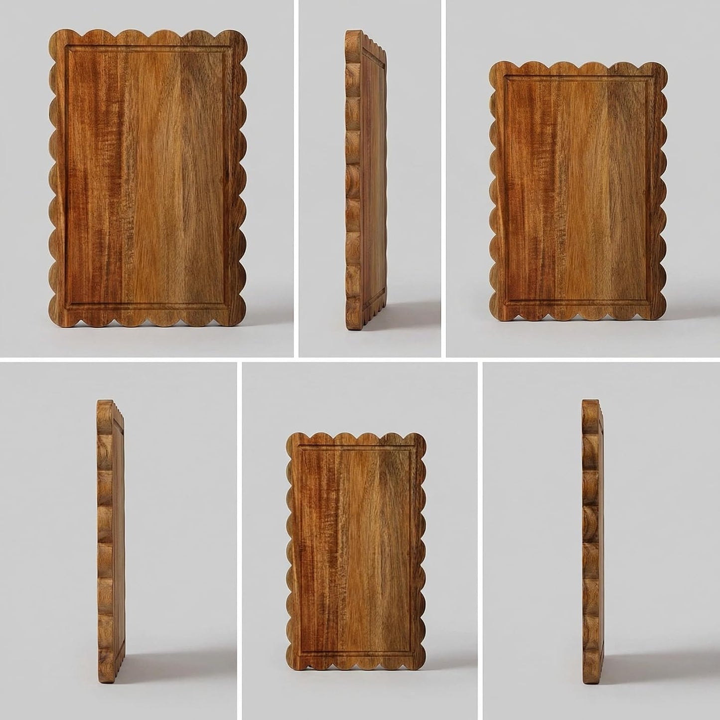 Decorative Charcuterie Board & Cheese Serving Trays / Brown-6 / Set of 3