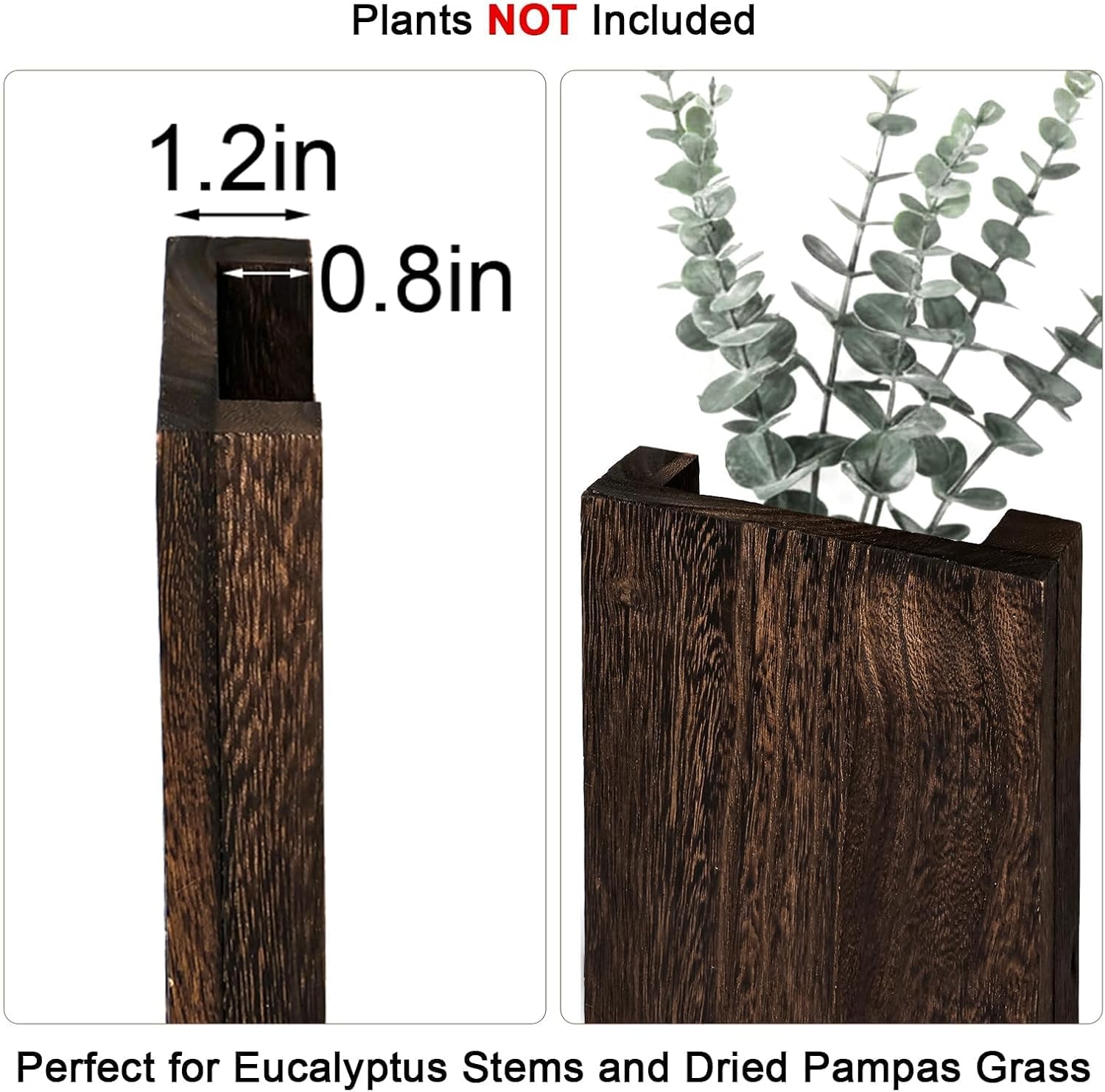 Farmhouse Wall Planter for Small Spaces / Dark Walnut / Set of 2