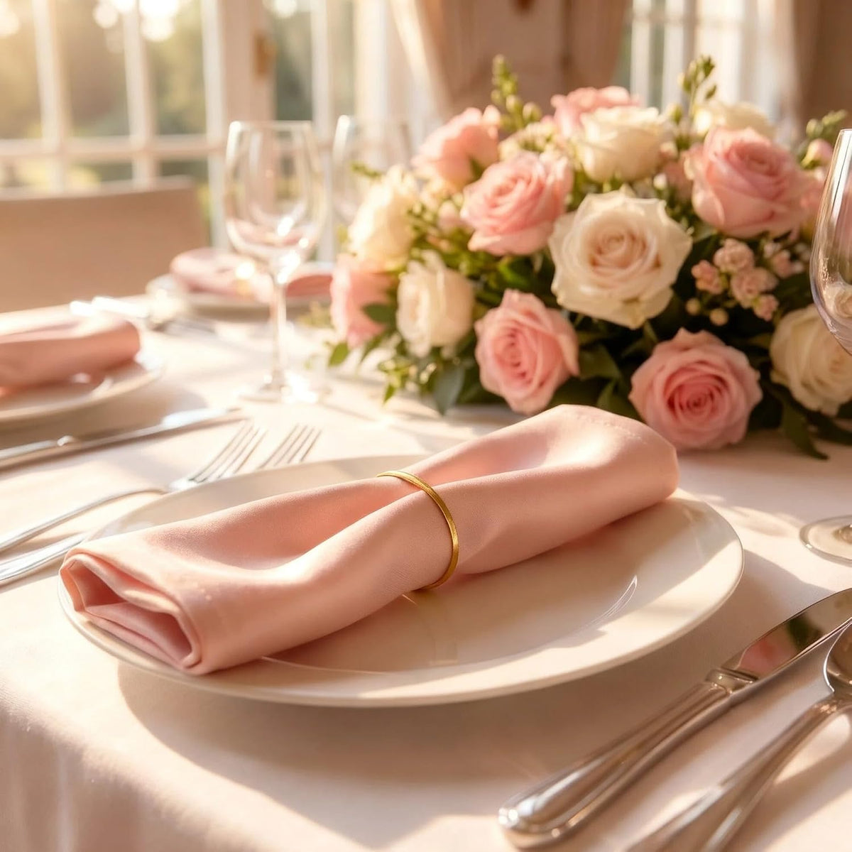 200 Pcs Gold Napkin Rings Bulk Delicate Napkin Holder for Dining Wedding Party Banquet Table Decroration Christmas and