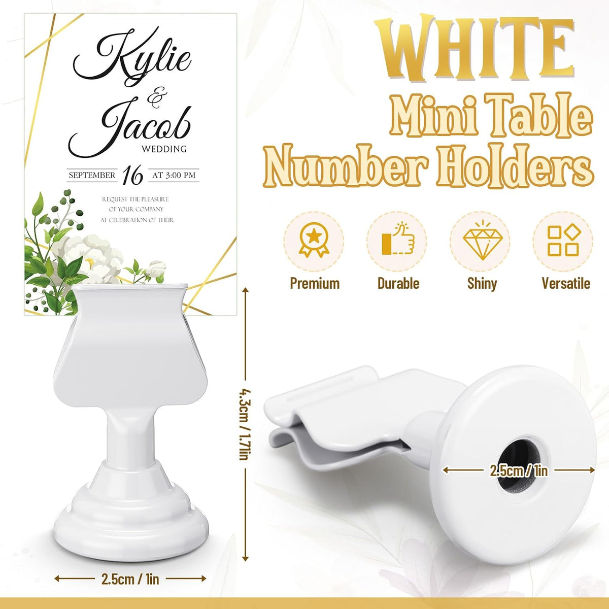 Kathfly Metal Table Number Holders 1.7 inch Mini Place Card Holders Bulk Harp-clip Table Sign Stands Card Holder