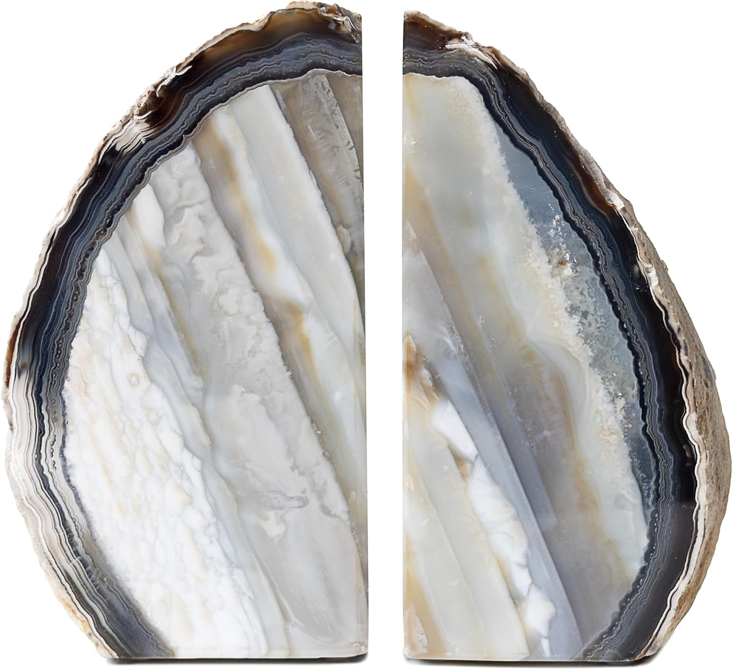 Agate Bookends / A-Quality Large Heavy Duty Geode / Natural / A Grade 4 - 6 Lbs