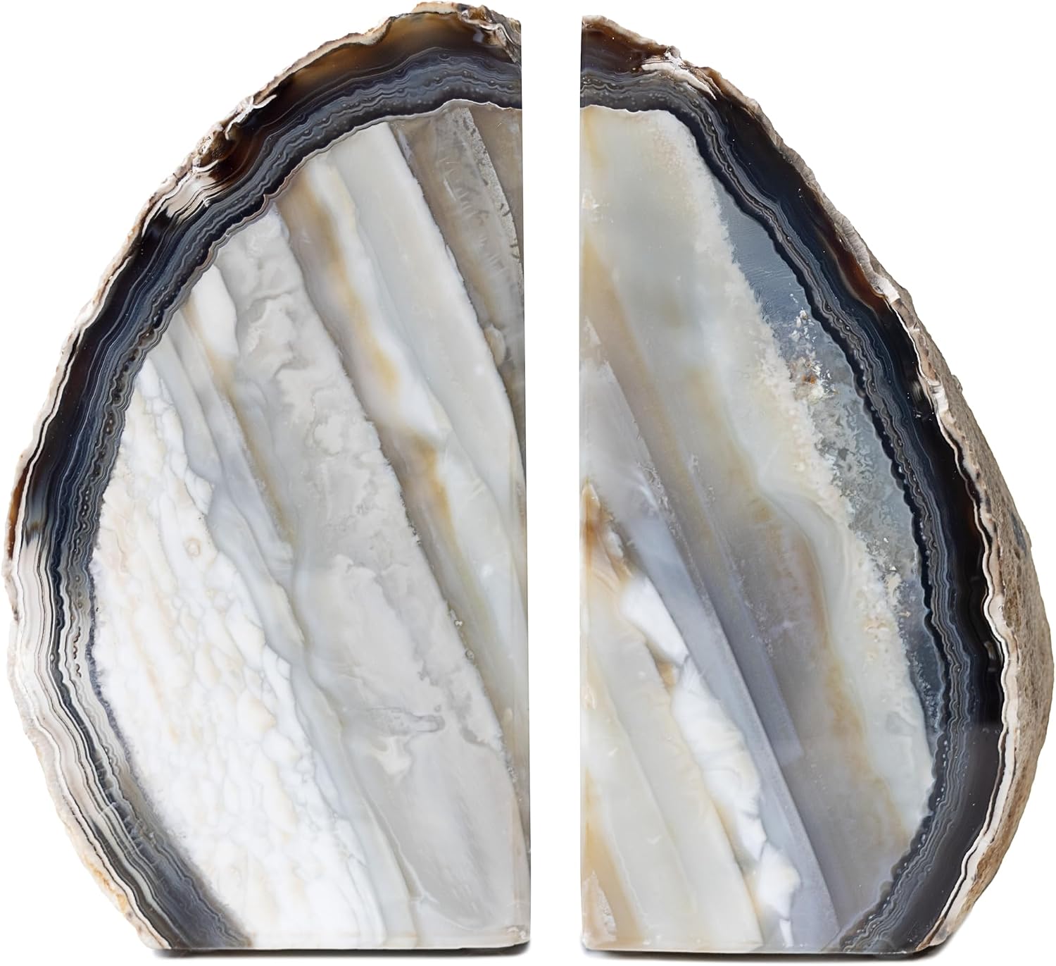 Agate Bookends / A-Quality Large Heavy Duty Geode / Natural / A Grade 4 - 6 Lbs