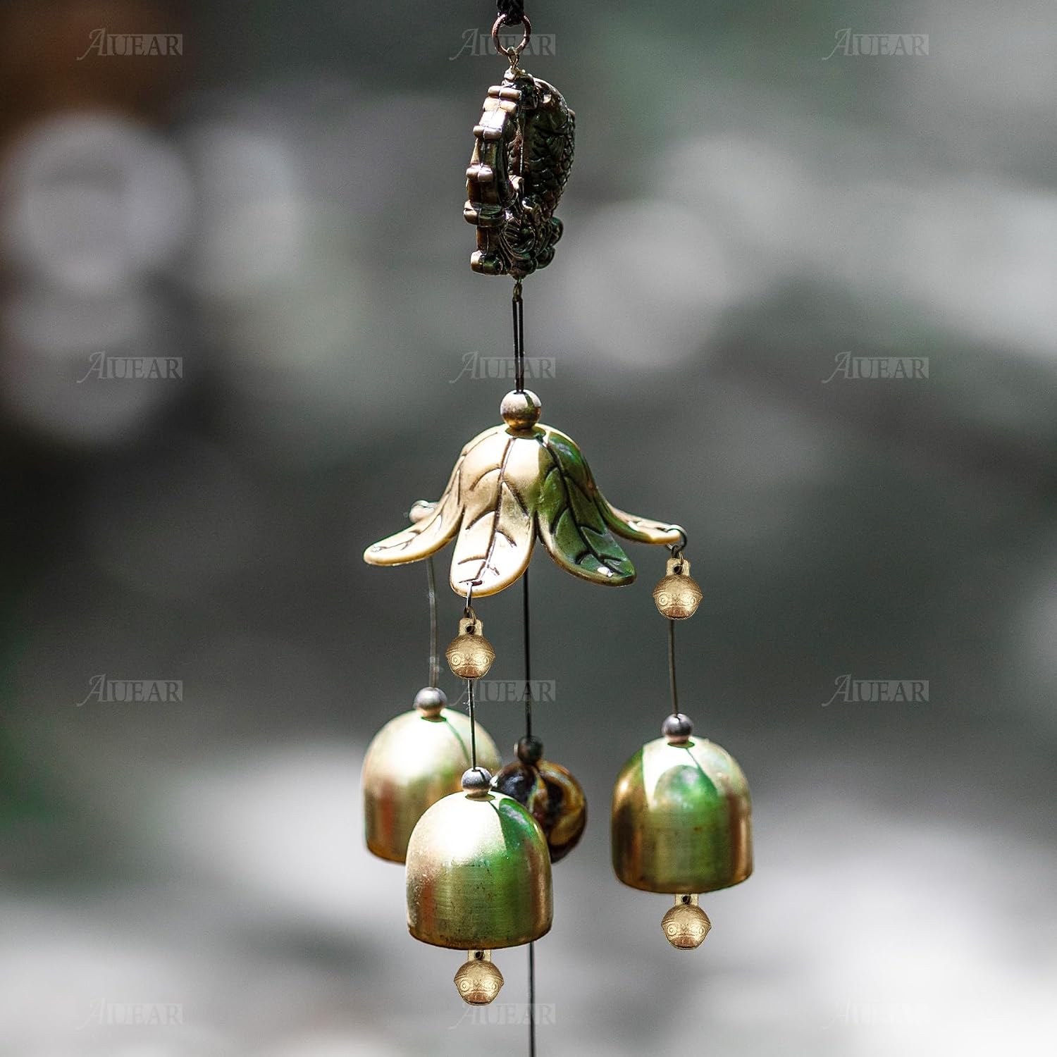 AUEAR, 30 Pack Antique Gold Bells Tibetan Brass Vintage Indian Charms Pendants for Pet Bell Dog Collar Crafting Home