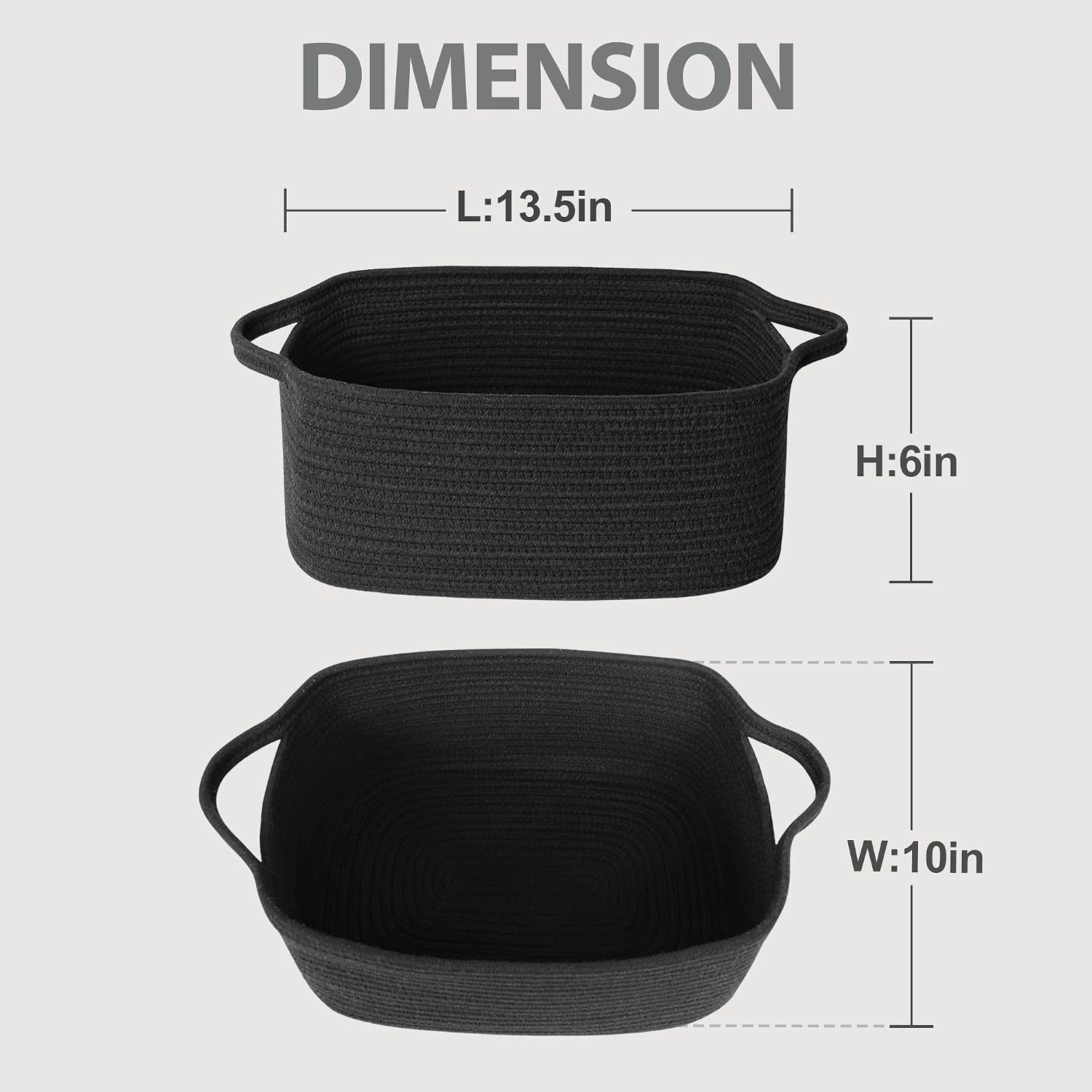 Woven Baskets for Organizing / Black