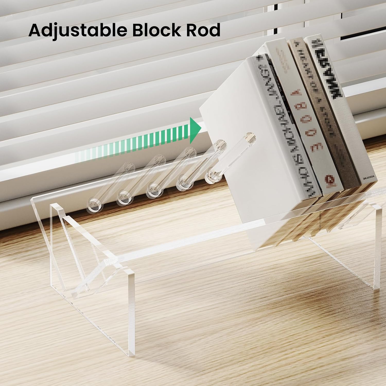 Sumerflos Acrylic Desktop Bookcase, Book Storage Organizer Bookshelves, Clear Mordern Tabletop Storage Rack for Office