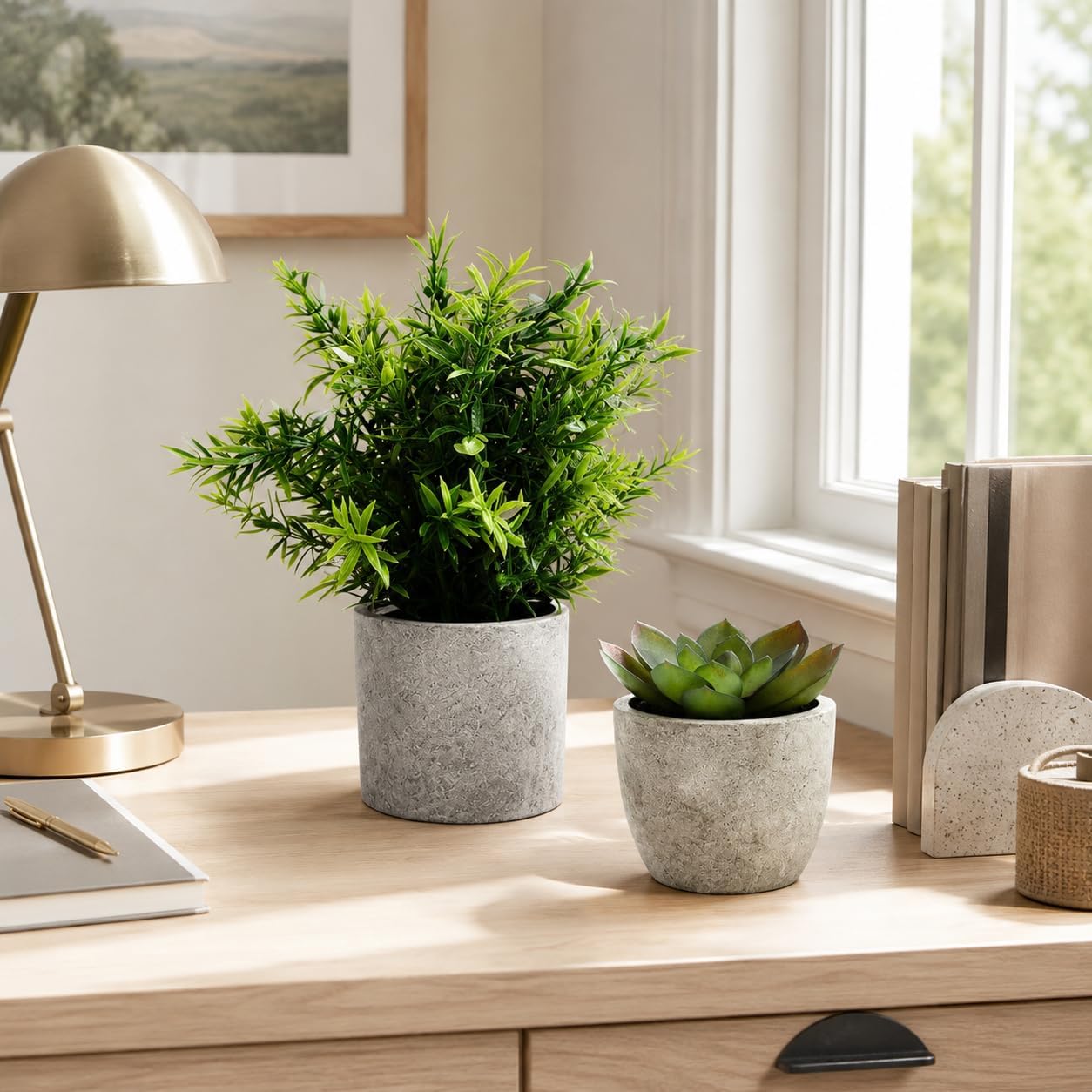 Small Faux Plants / Green / Set of 5